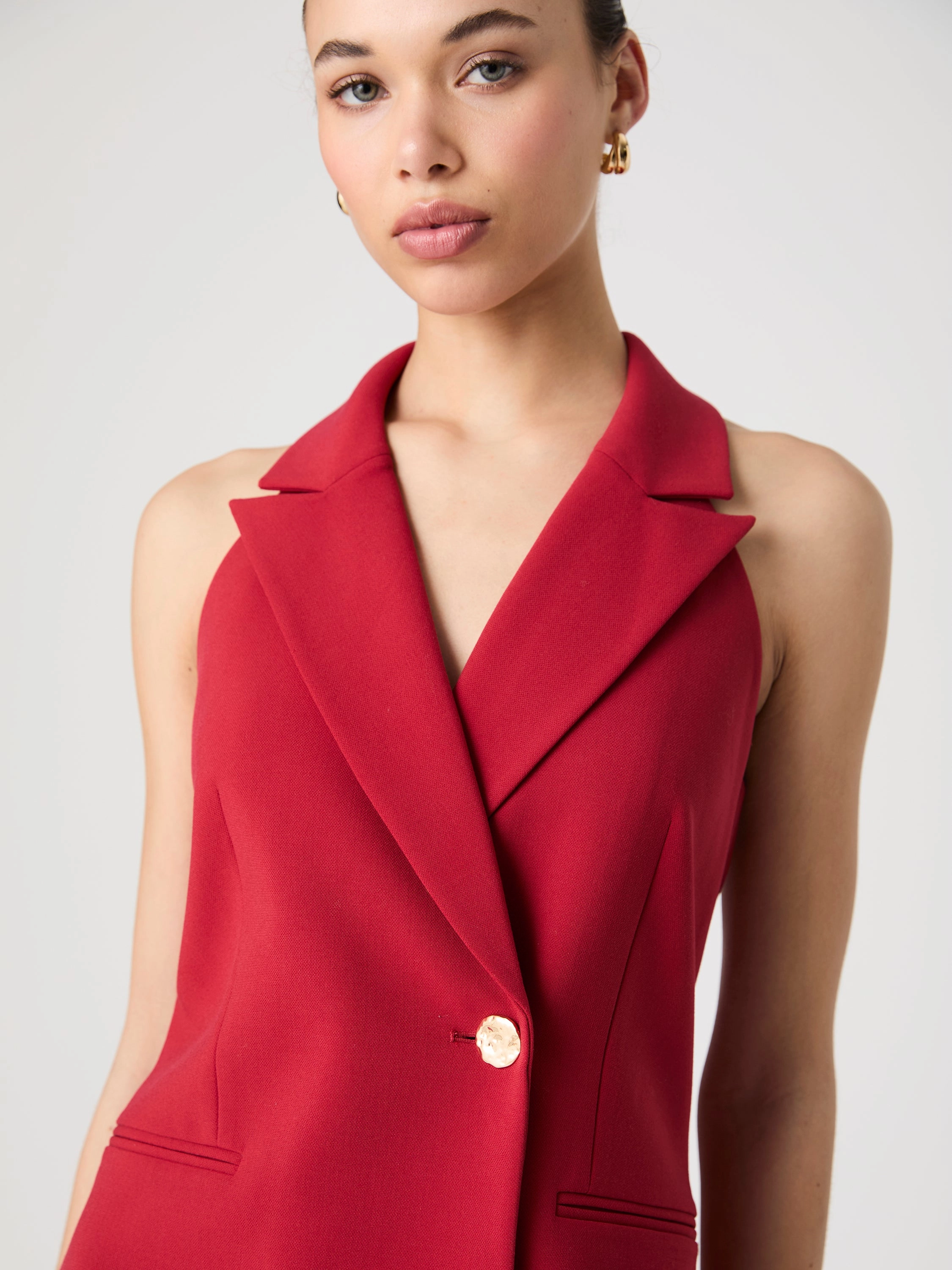 Relax Motion Whisper Halter Blazer Dress