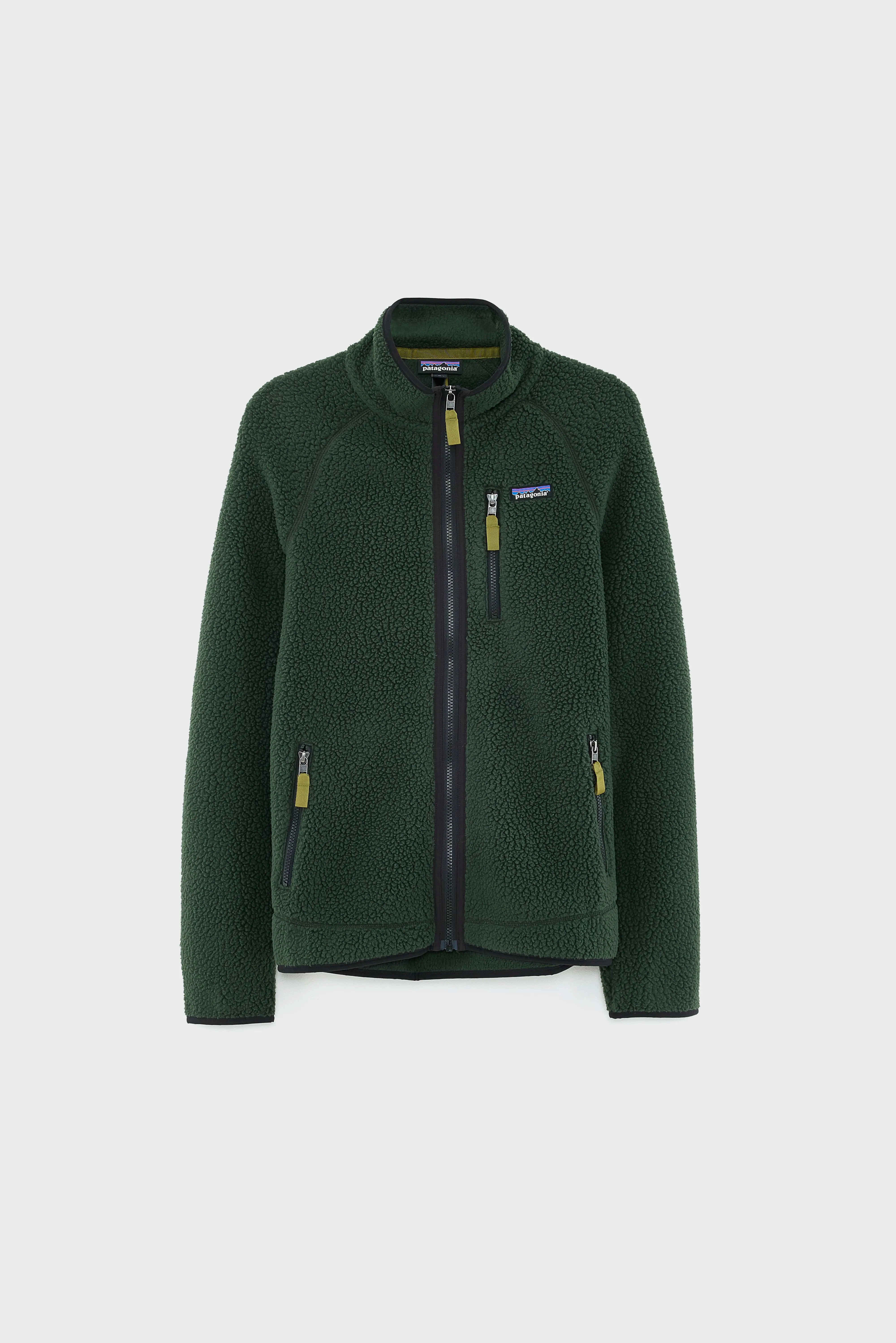 Men's Retro Pile Fleece Jacket  (252 / M / GREEN) HighCollarDesign MoistureWickingLining