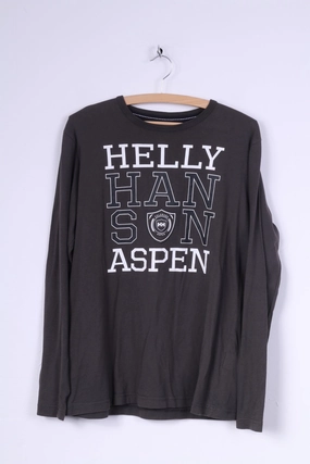 Comfortable and stylish Casual Comfort Top Helly Hansen Womens 16 L Shirt Grey Aspen Crew Neck Cotton Long Sleeve