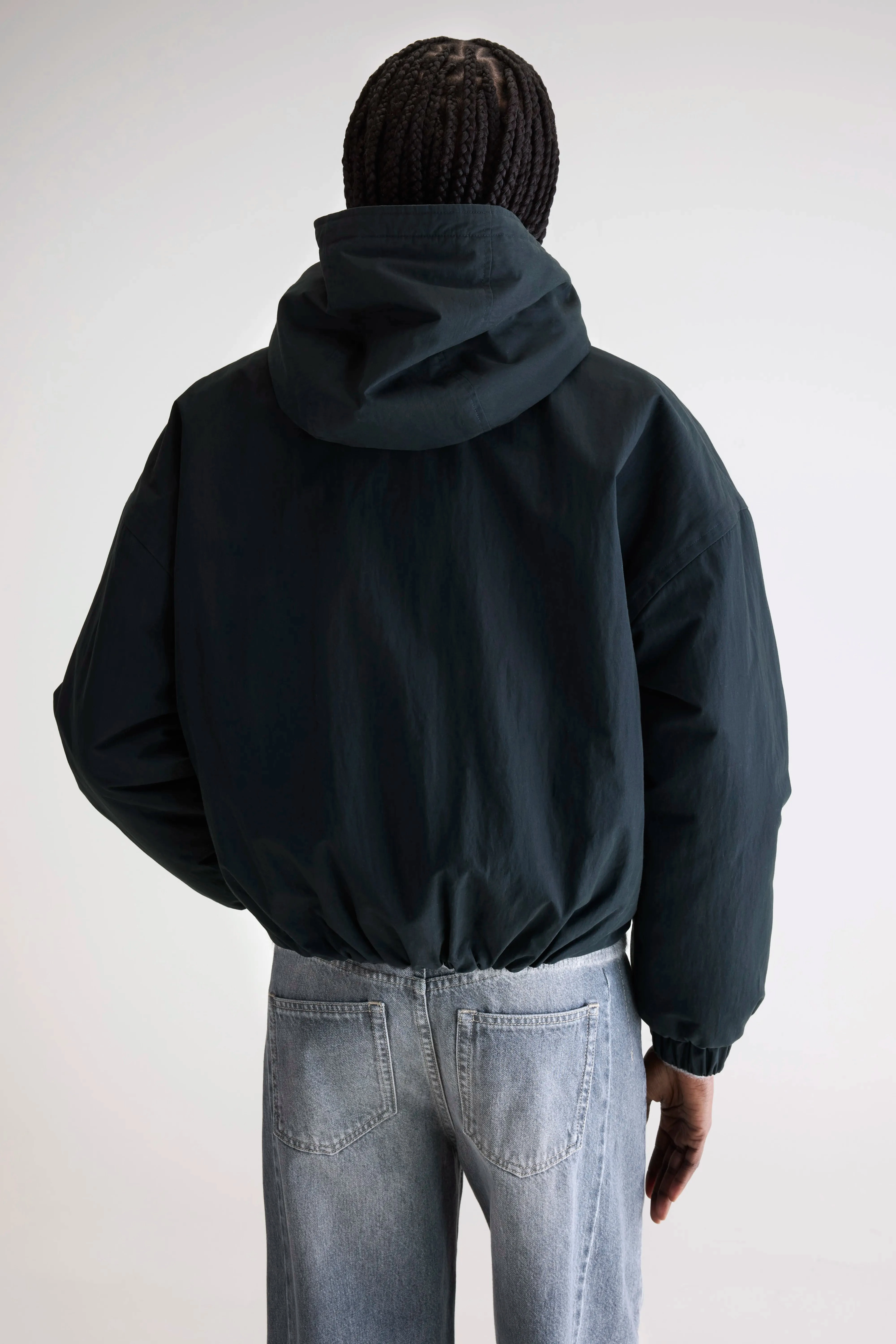 Herna cropped jacket (252 / W / BLACK BEAUTY) clean design Long Sleeves