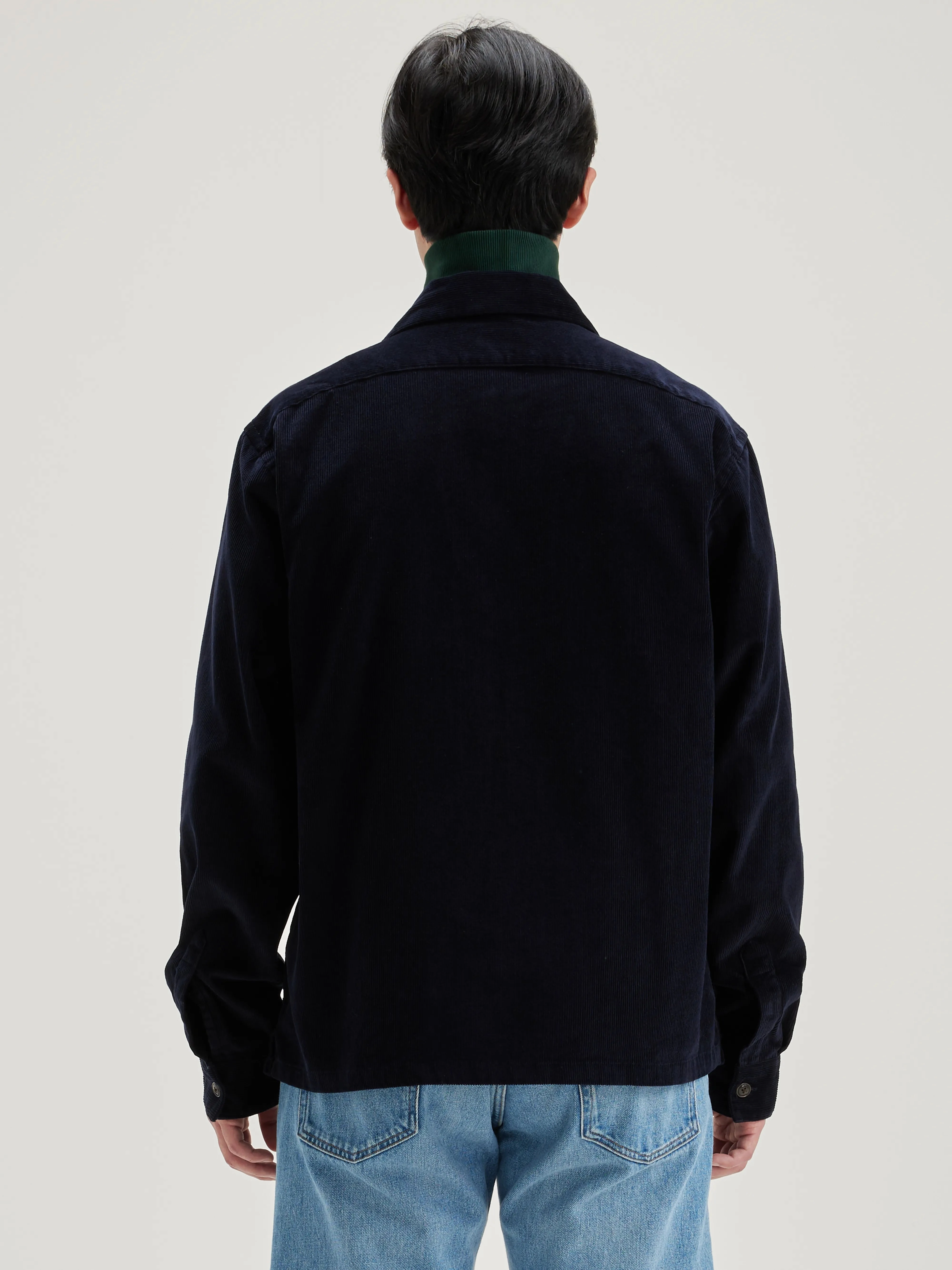 Goney corduroy overshirt (242 / M / NAVY) TearResistantFabric Durable Outer Layer