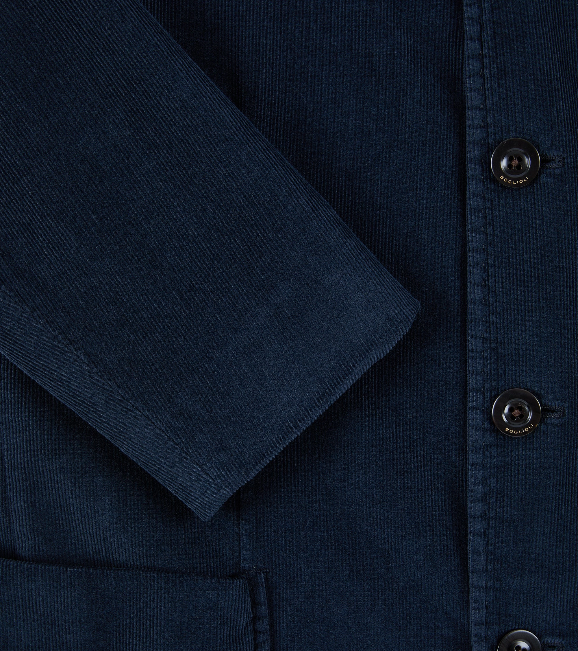 Anti Pill Surface Boglioli Cotton Corduroy Gassman Jacket: Navy