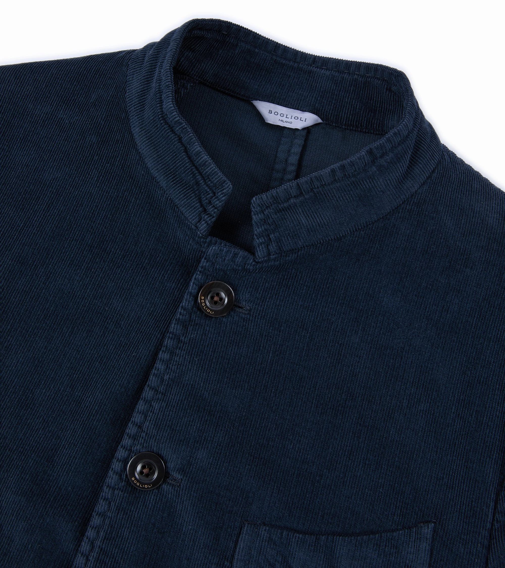 Windproof Inner Layer Modern Functional Design Boglioli Cotton Corduroy Gassman Jacket: Navy