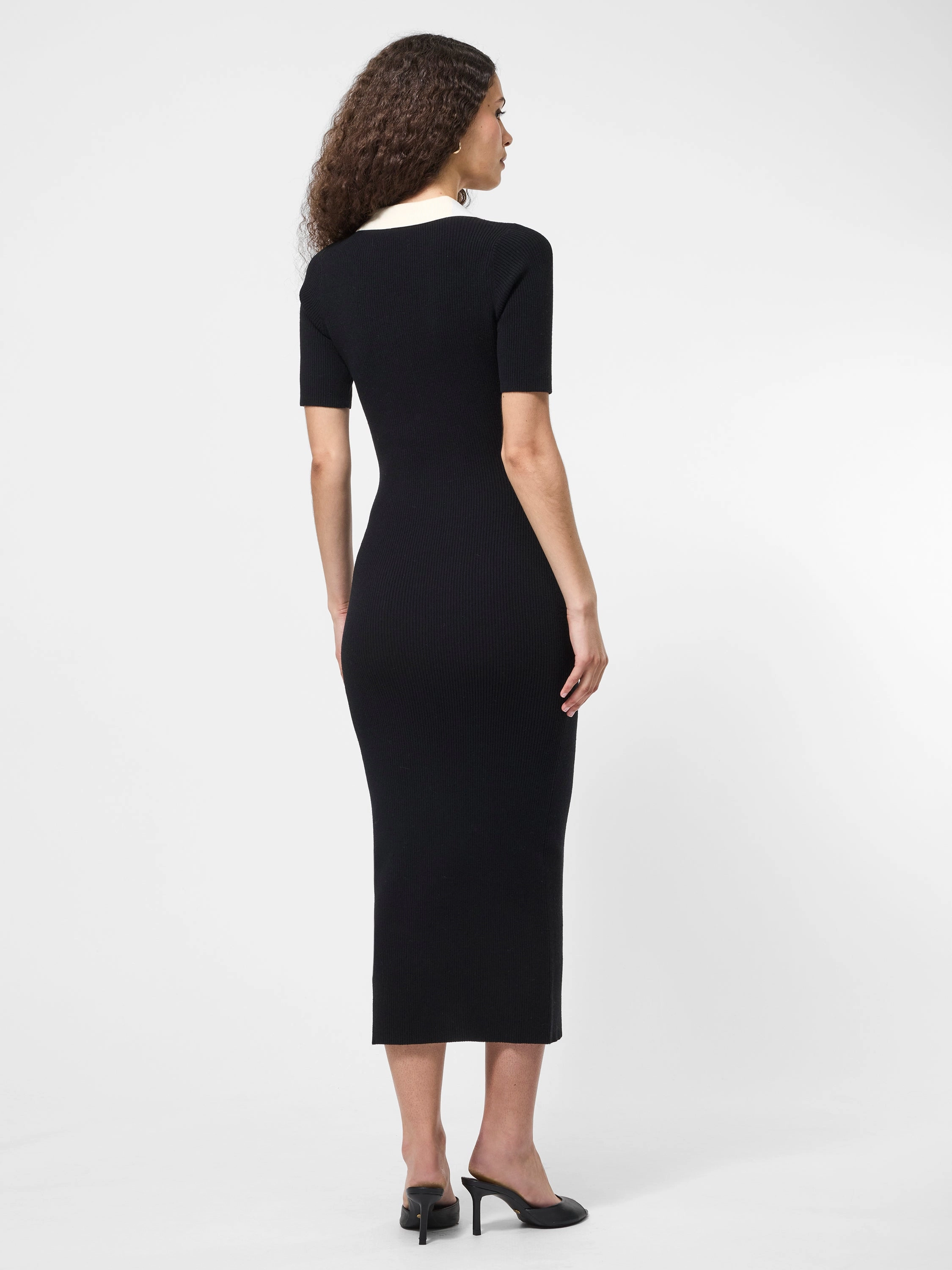 Cloud Light Sleek Flex Cosysoft Contrast V-Neck Midi Dress