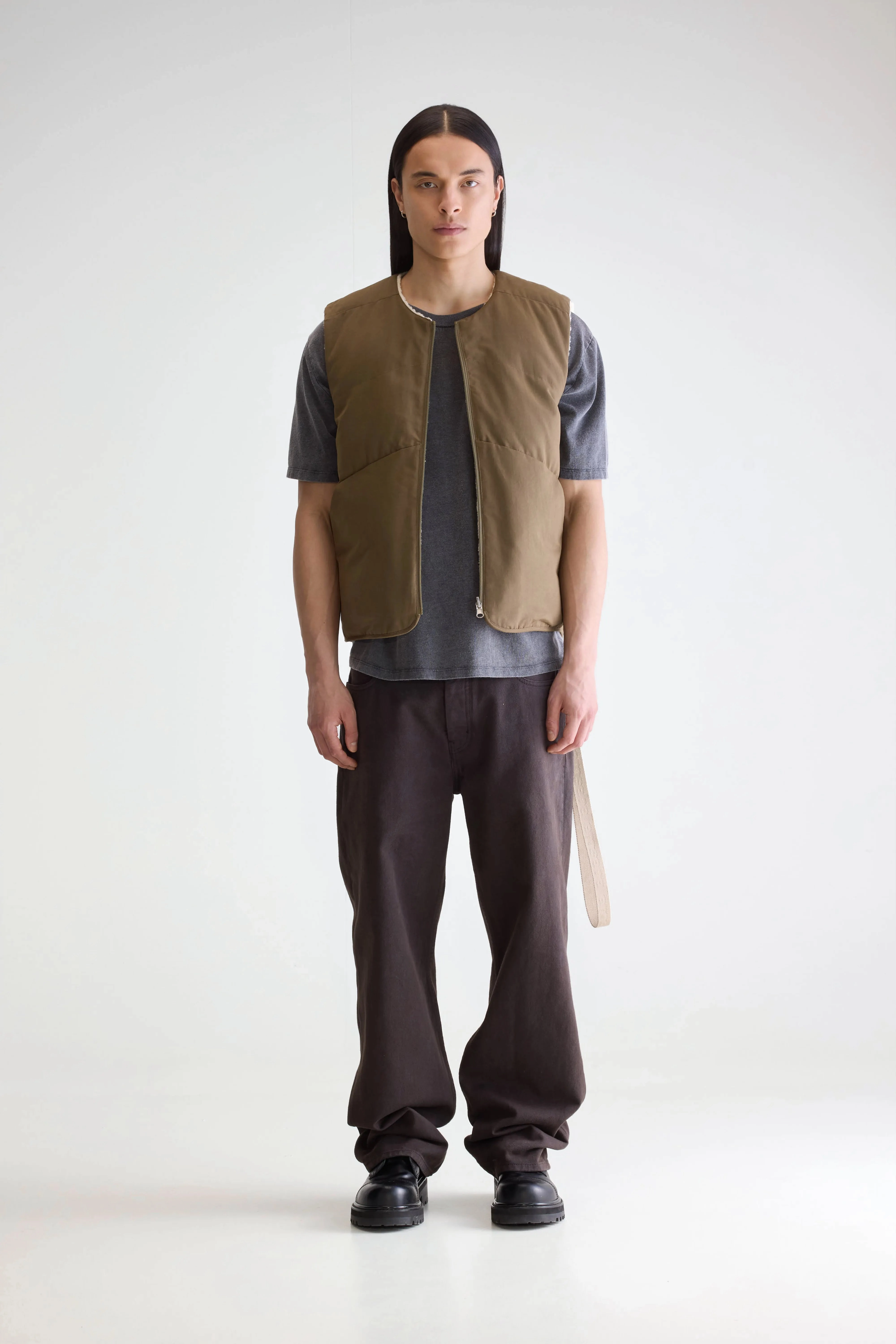 Seasonal Trend Double Stitch Reinforcement Hocho bodywarmer (252 / M / OLIVE NIGHT)