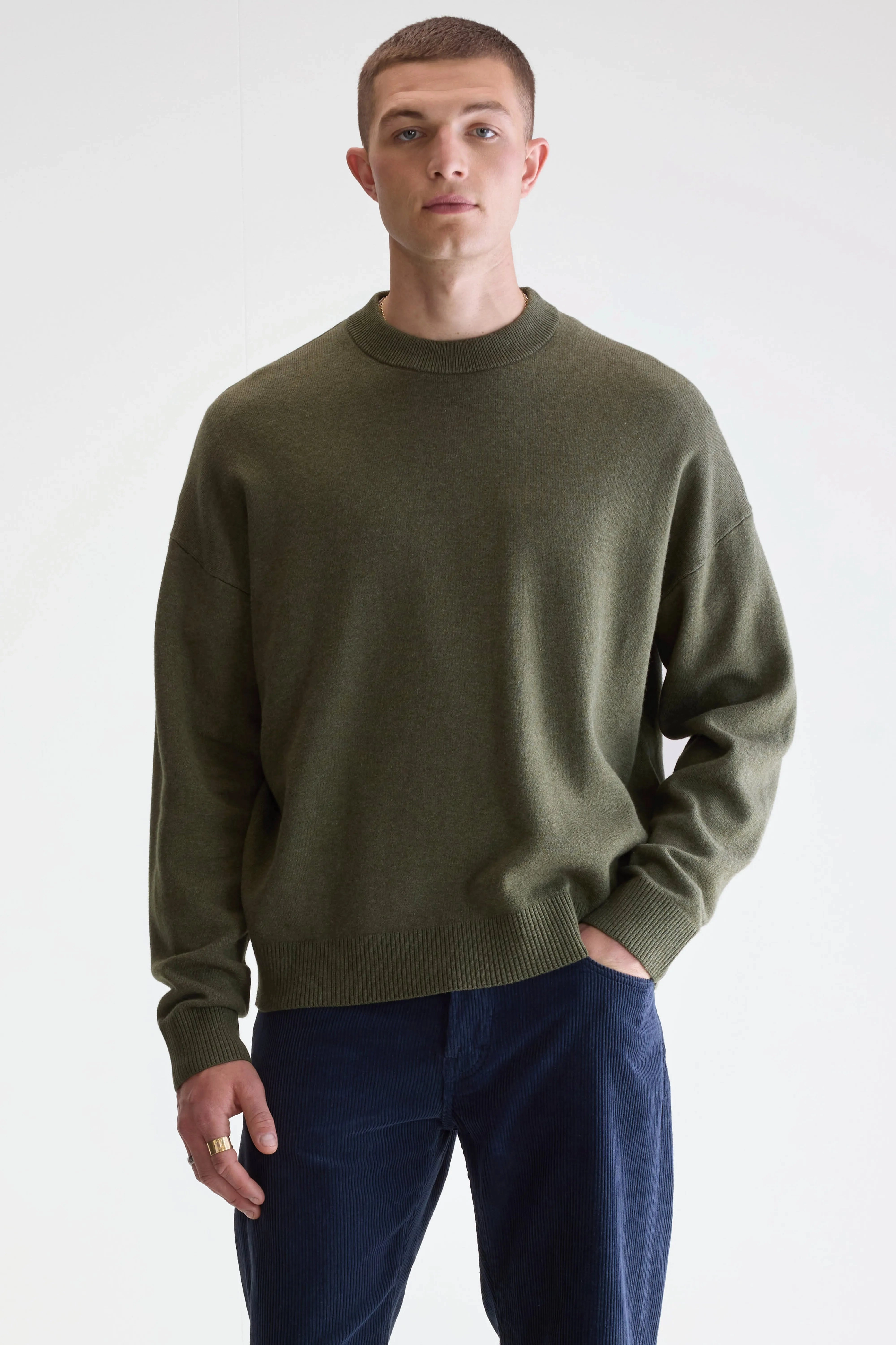 Geolem crewneck sweater (252 / M / JEEP) MoistureWicking Fabric Colorfast Clothing
