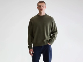 Geolem crewneck sweater (252 / M / JEEP) All Day Wear Flatlock Seam Construction