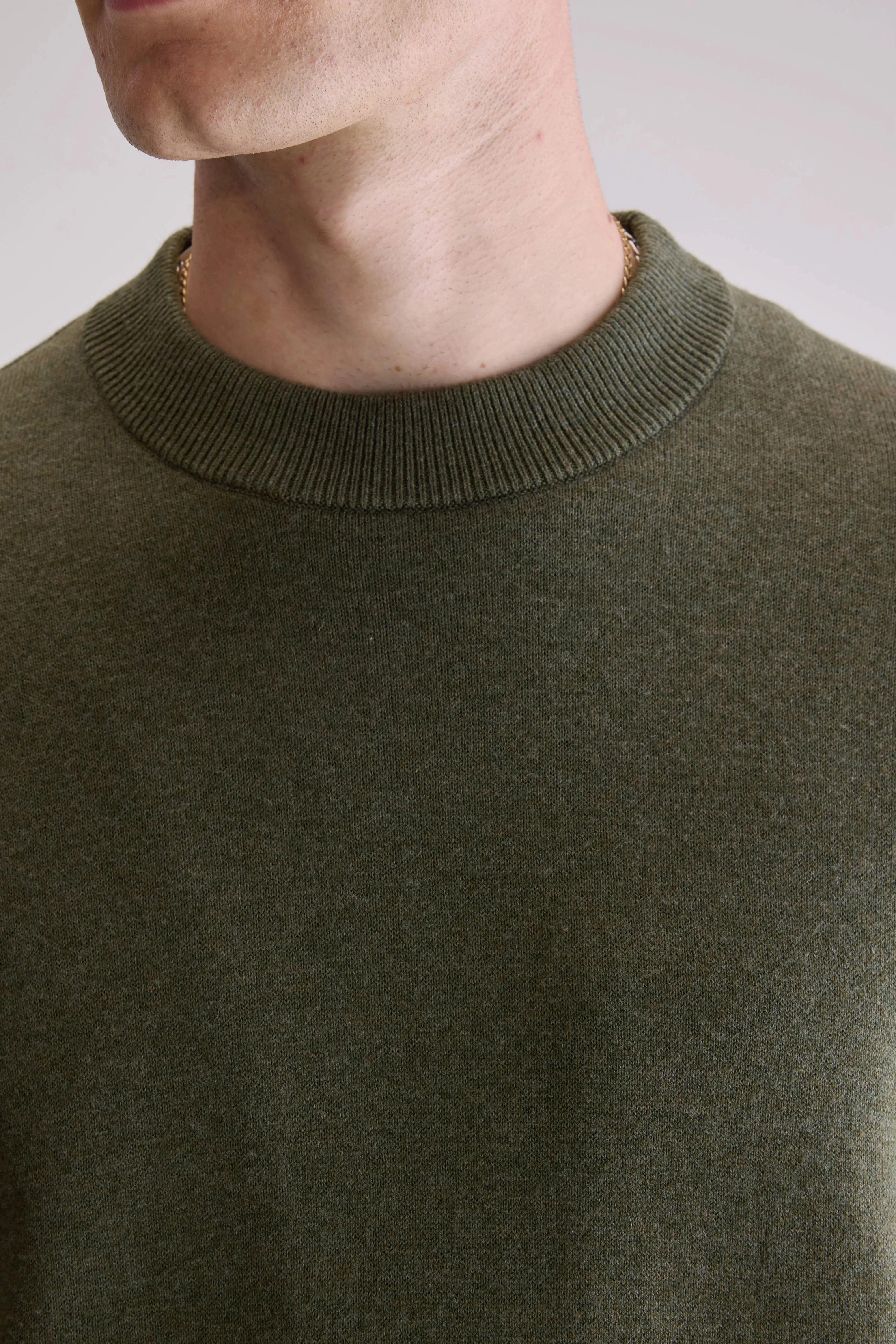 Geolem crewneck sweater (252 / M / JEEP) Compressed Stitch Office Casual