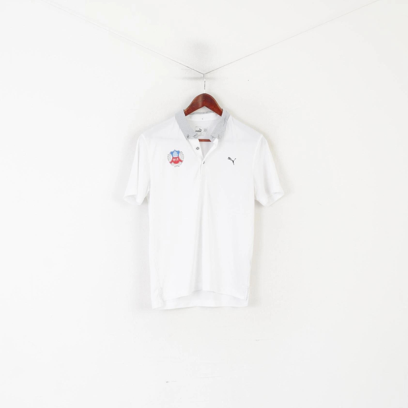 Fresh Vibes Puma Men M Polo Shirt White HIF Scotland Hammarby Jersey Vintage Top