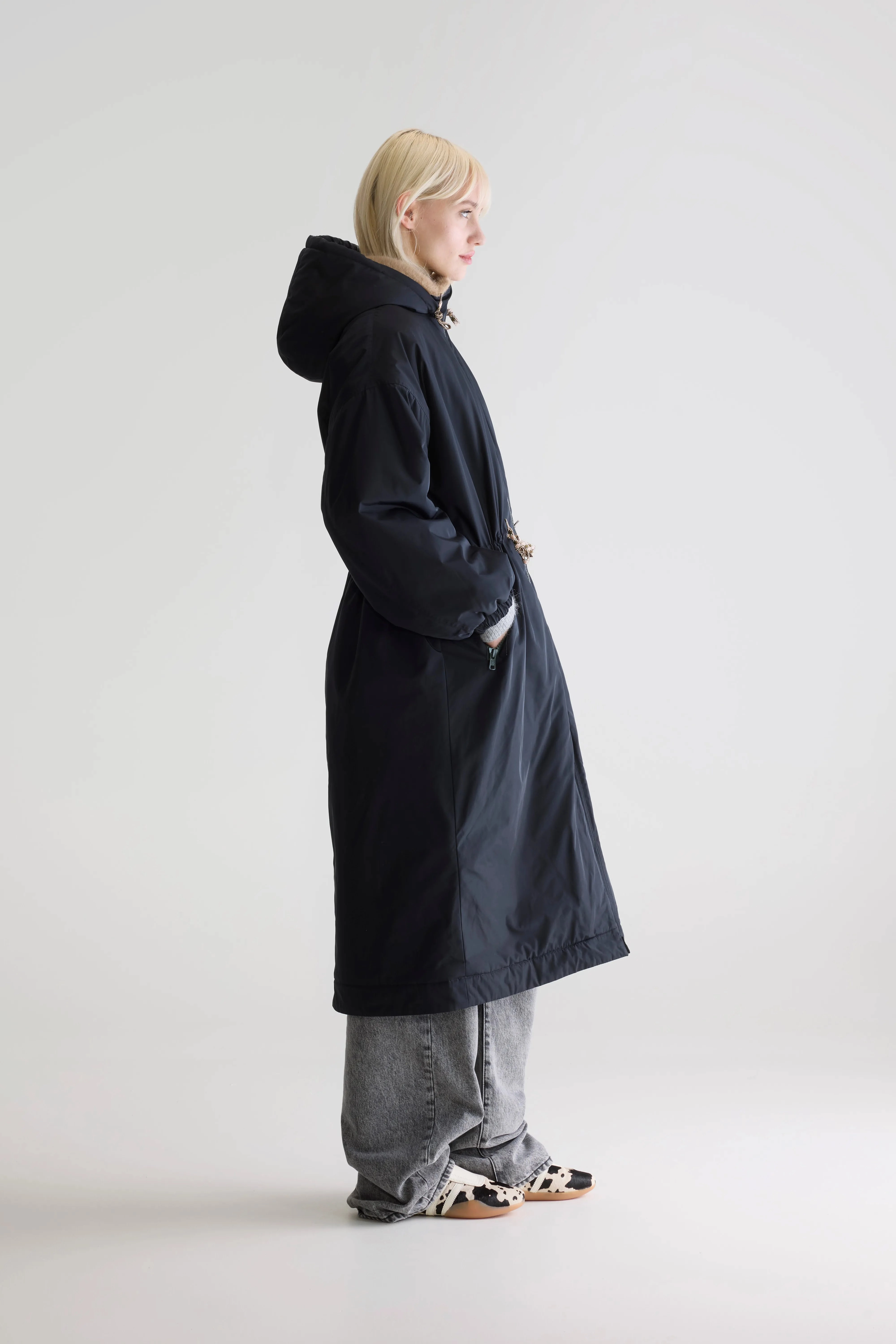 Hosfo hooded coat (252 / W / NAVY) Odor Resistant Fabric