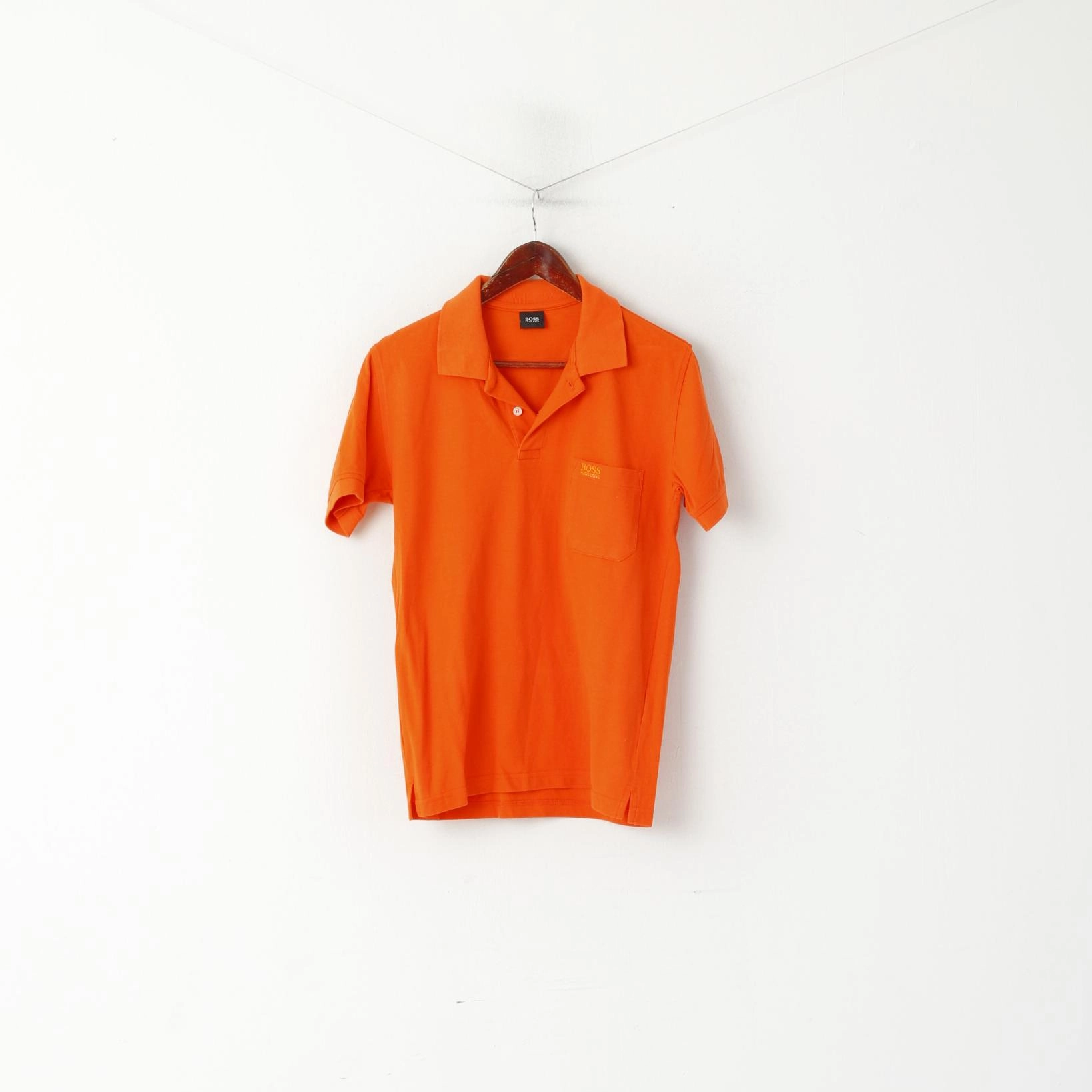 Active Layering Easy-Going Style Hugo Boss Men S Polo Shirt Orange Cotton Detailed Buttons Classic Plain Top