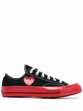 Ultra Grip Pattern Daily Fashion Converse Low 'Chuck Taylor' Sneaker Red Sole - Black
