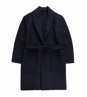 Weekend Outing Wear slim cut De Bonne Facture Austrian Wool Cardigan Coat: Navy