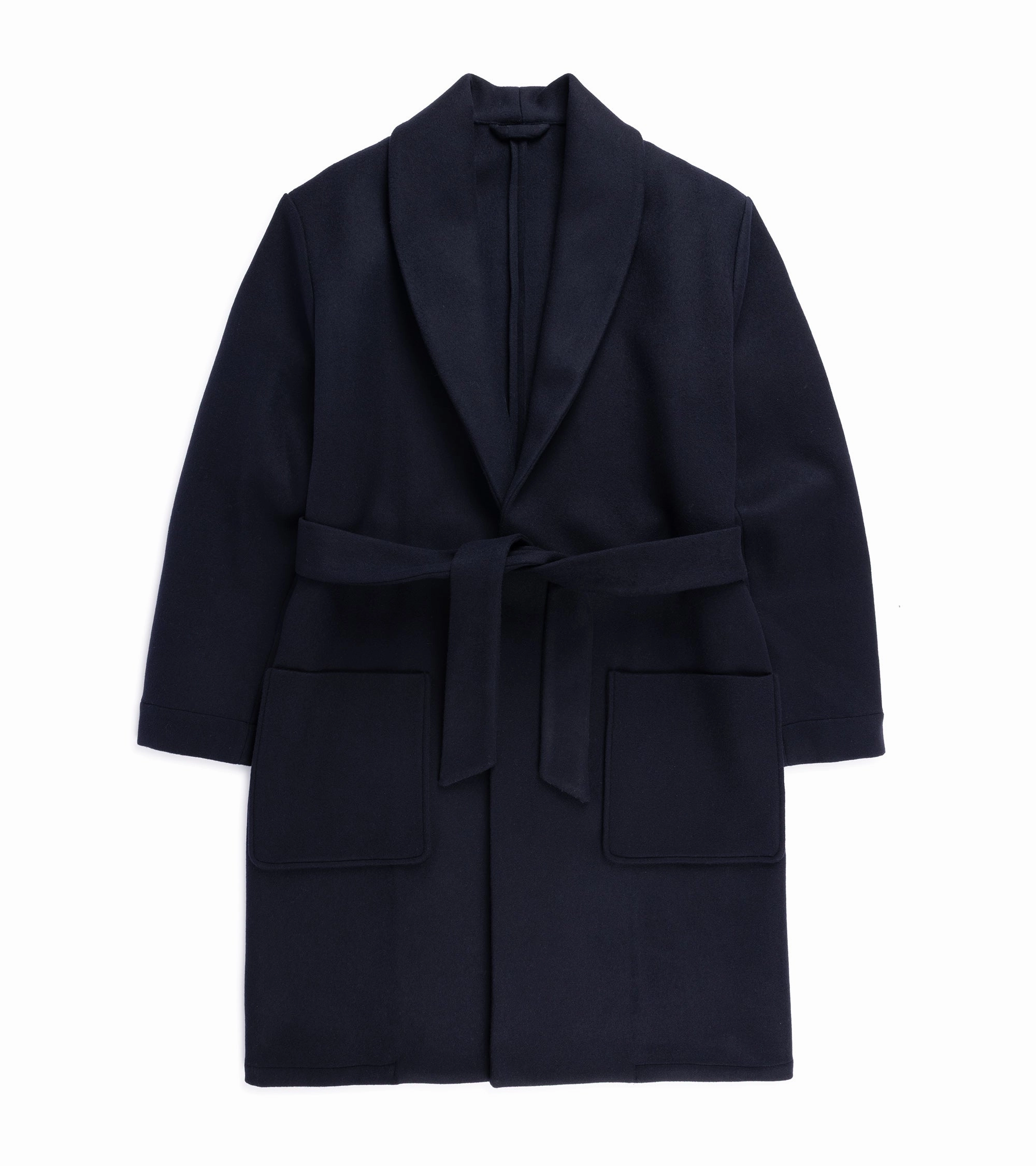 Weekend Outing Wear slim cut De Bonne Facture Austrian Wool Cardigan Coat: Navy