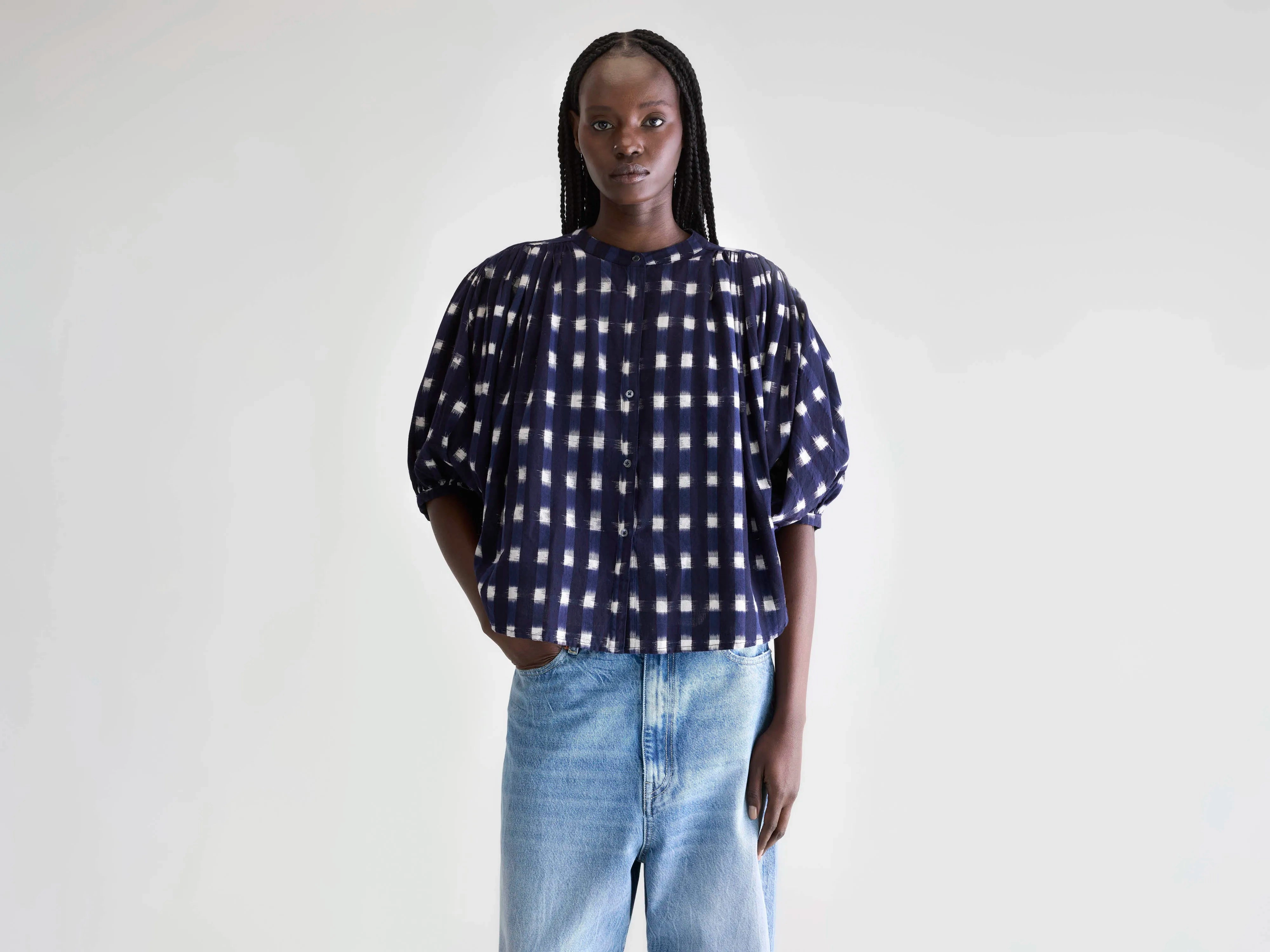 Ink cropped blouse (252 / W / COMBO A) product geometric precision