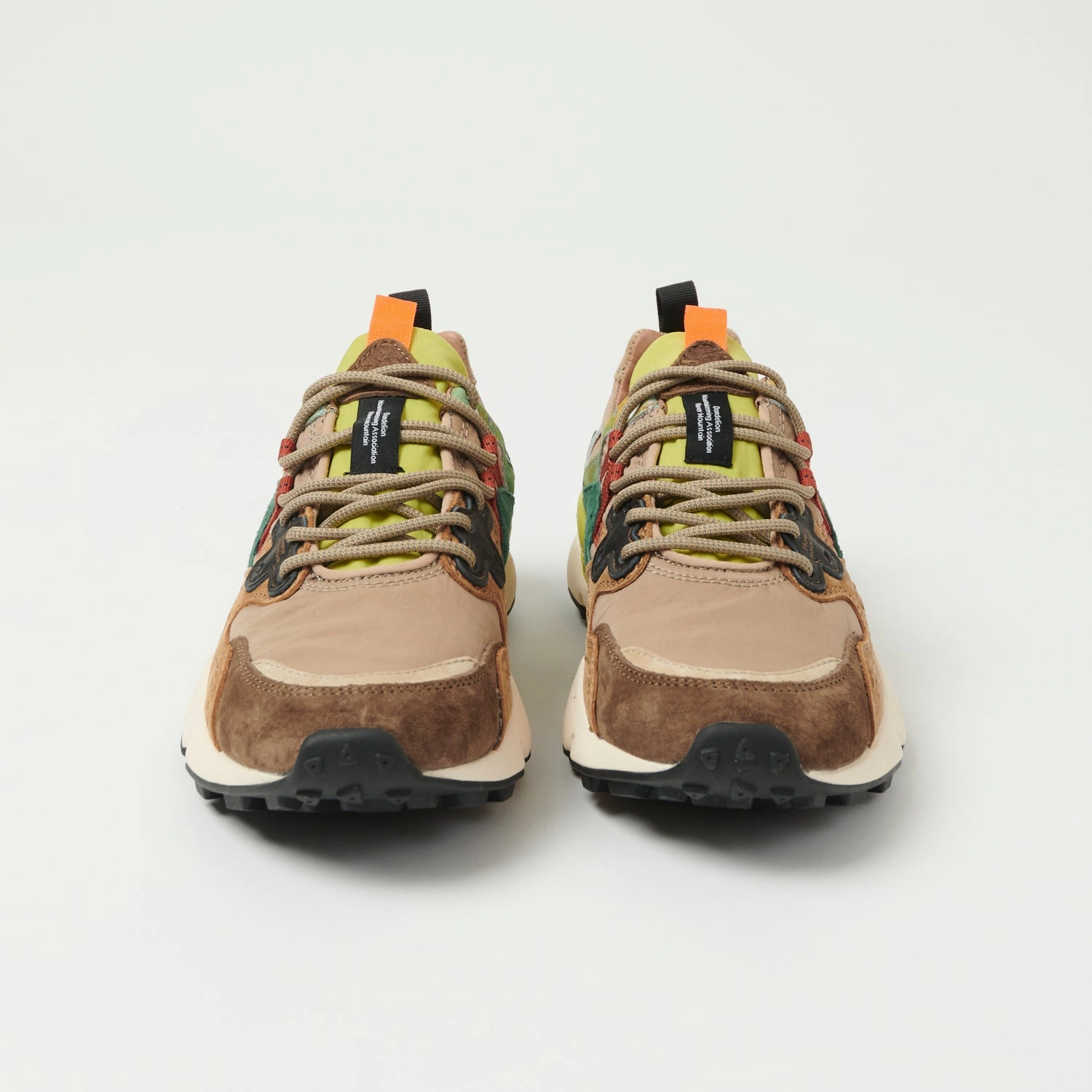 Ultra Breathable Summit Run Flower Mountain Yamano 3 Suede/Nylon Sneaker - Brown-Green/Pastel