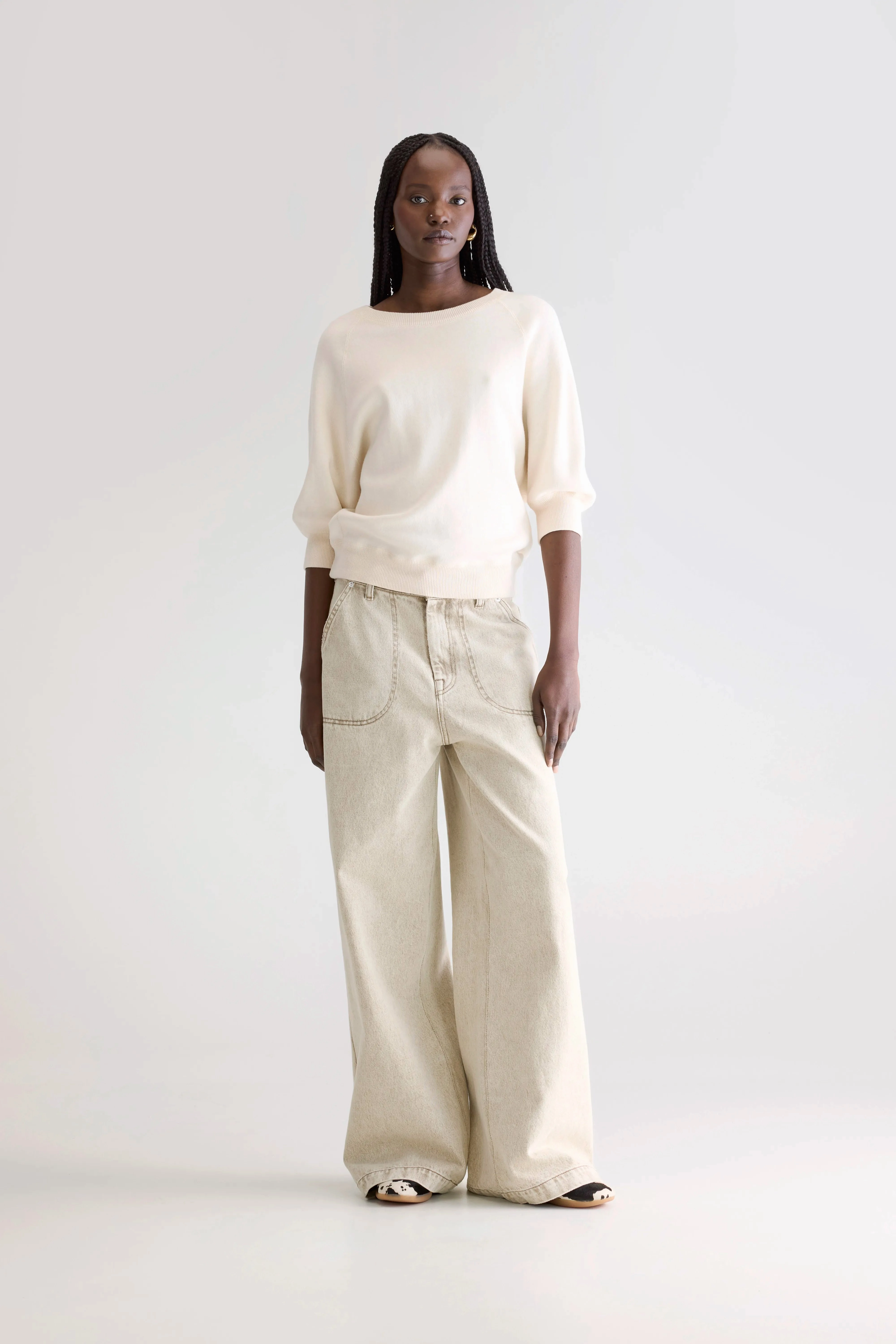 Outdoor Layer Anglet crew-neck sweater (242 / W / MILKY WAY)