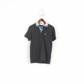 Adidas Originals Men 50 S Polo Shirt Black Cotton Printed Collar Fitted Pocket Top No Shrink Technology