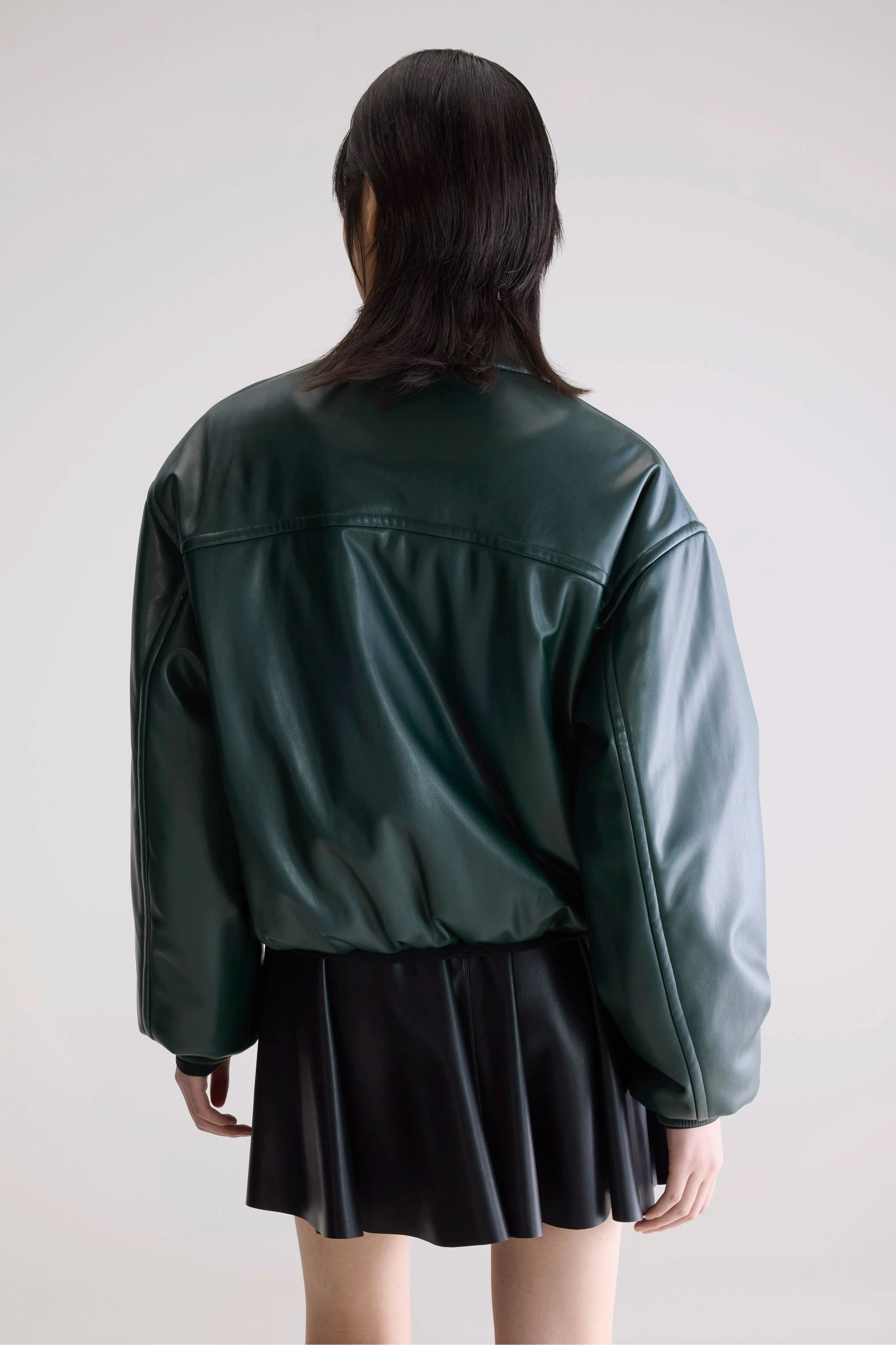 Jacko faux leather bomber jacket (252 / W / HUNTER) High Collar