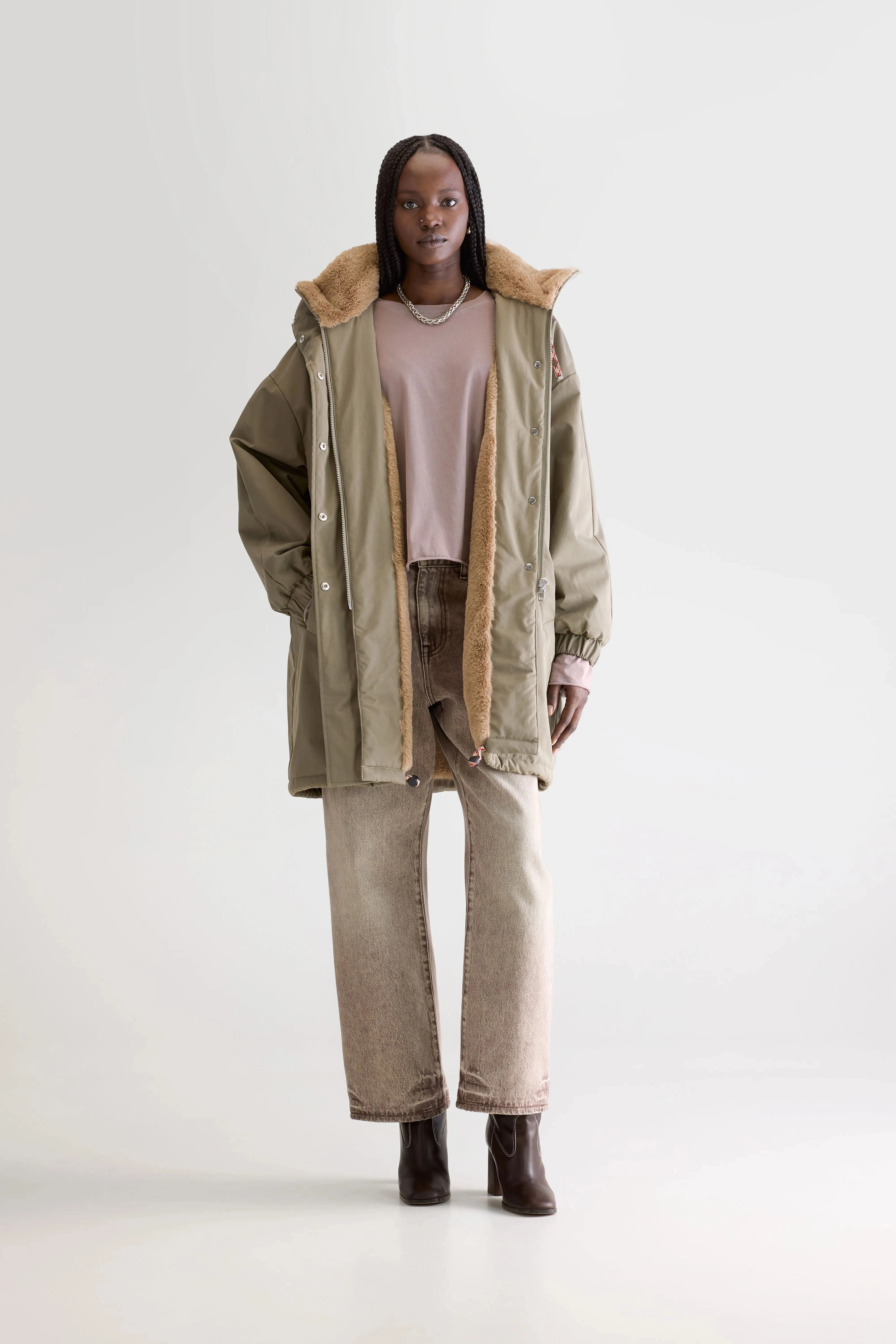 Anti Static Interior Jade duffle parka (252 / W / DUST)