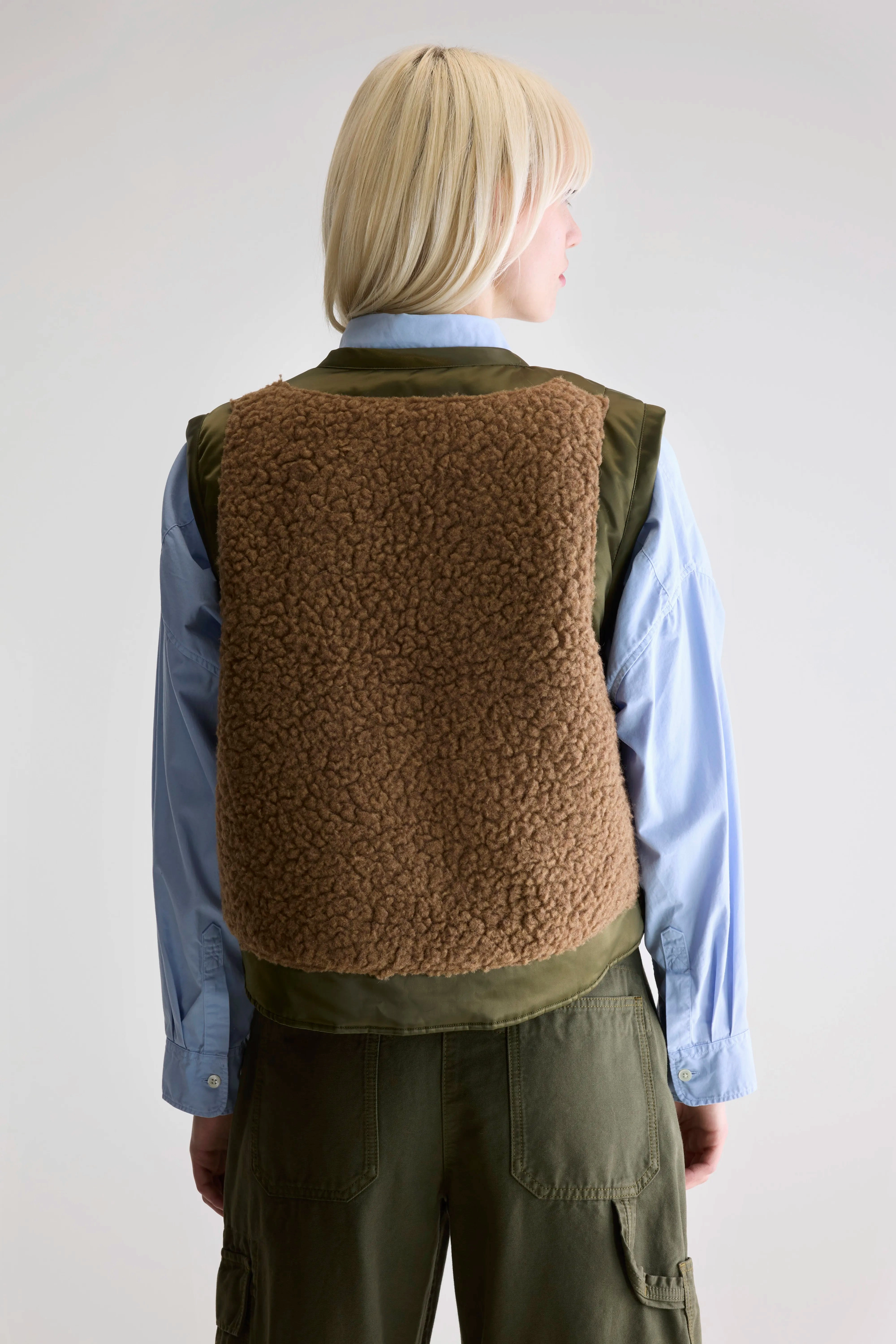 Jensa sleeveless jacket (252 / W / COMBO A) Organic Cotton Blend Comfy Street Piece