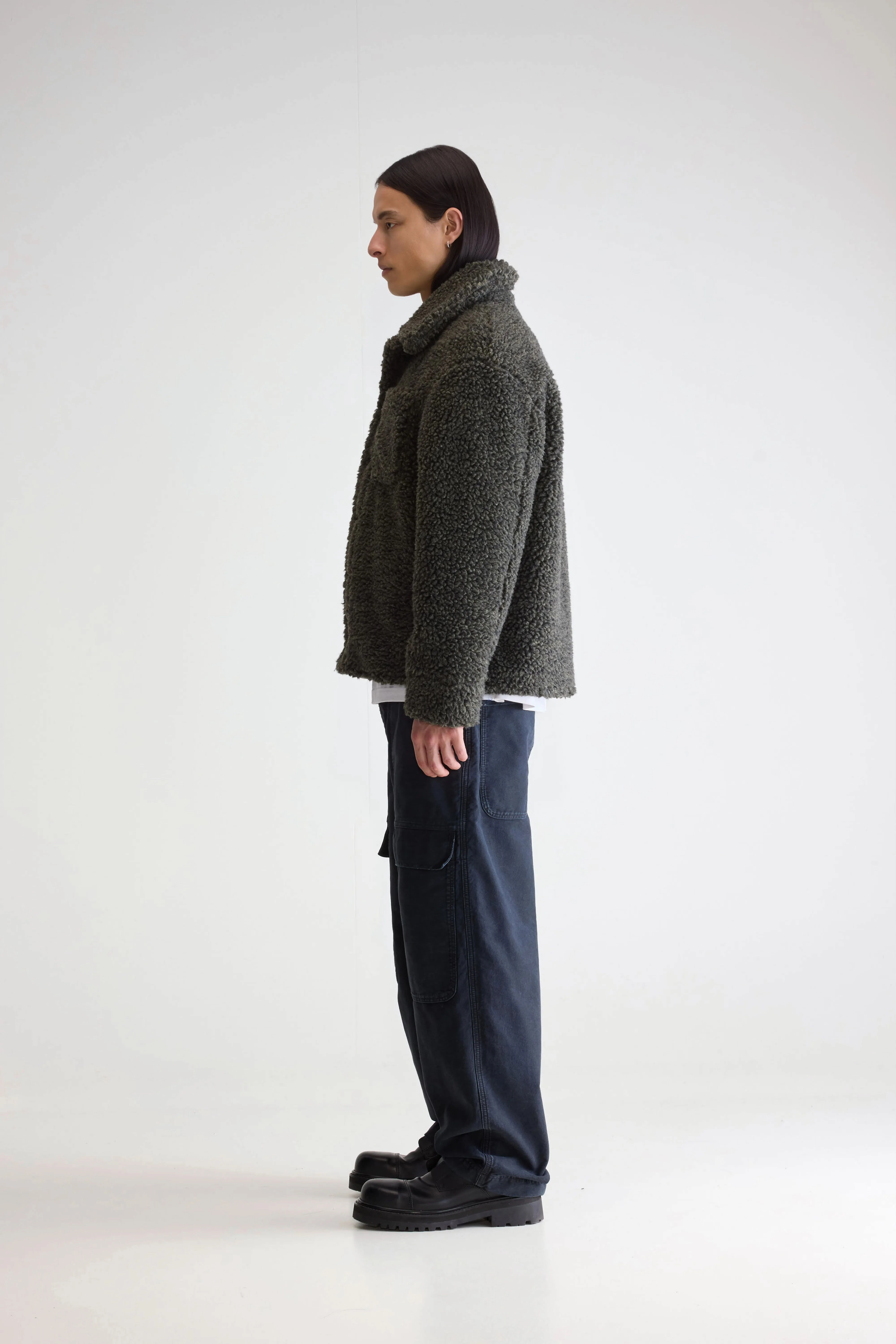 Eco Friendly Dyed Fabric Jezzo teddy jacket (252 / M / DARK OLIVE)