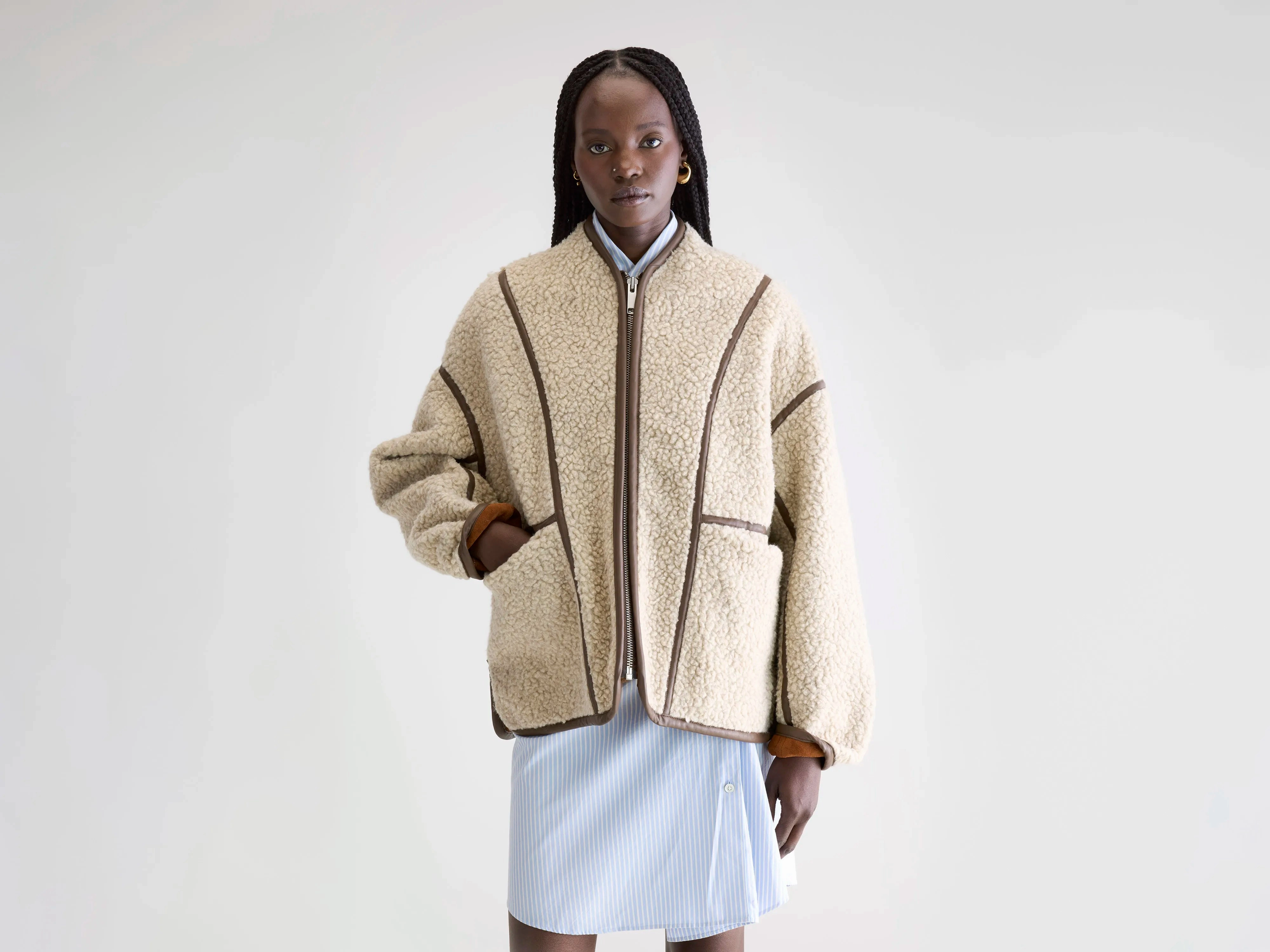 Jina sherpa jacket (252 / W / NATURAL) Autumn Wear