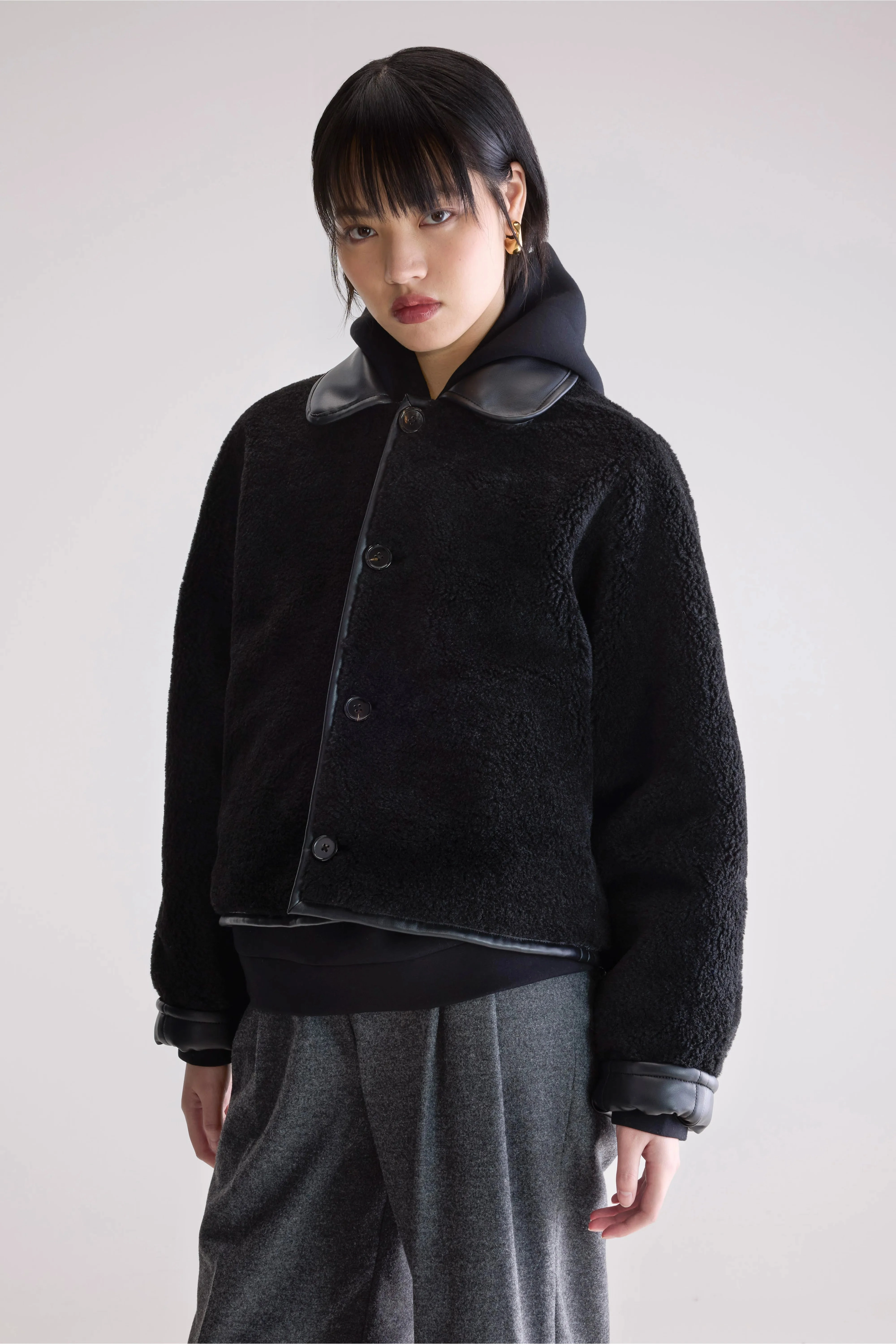 Josh faux leather jacket (252 / W / BLACK) Ventilation Panels