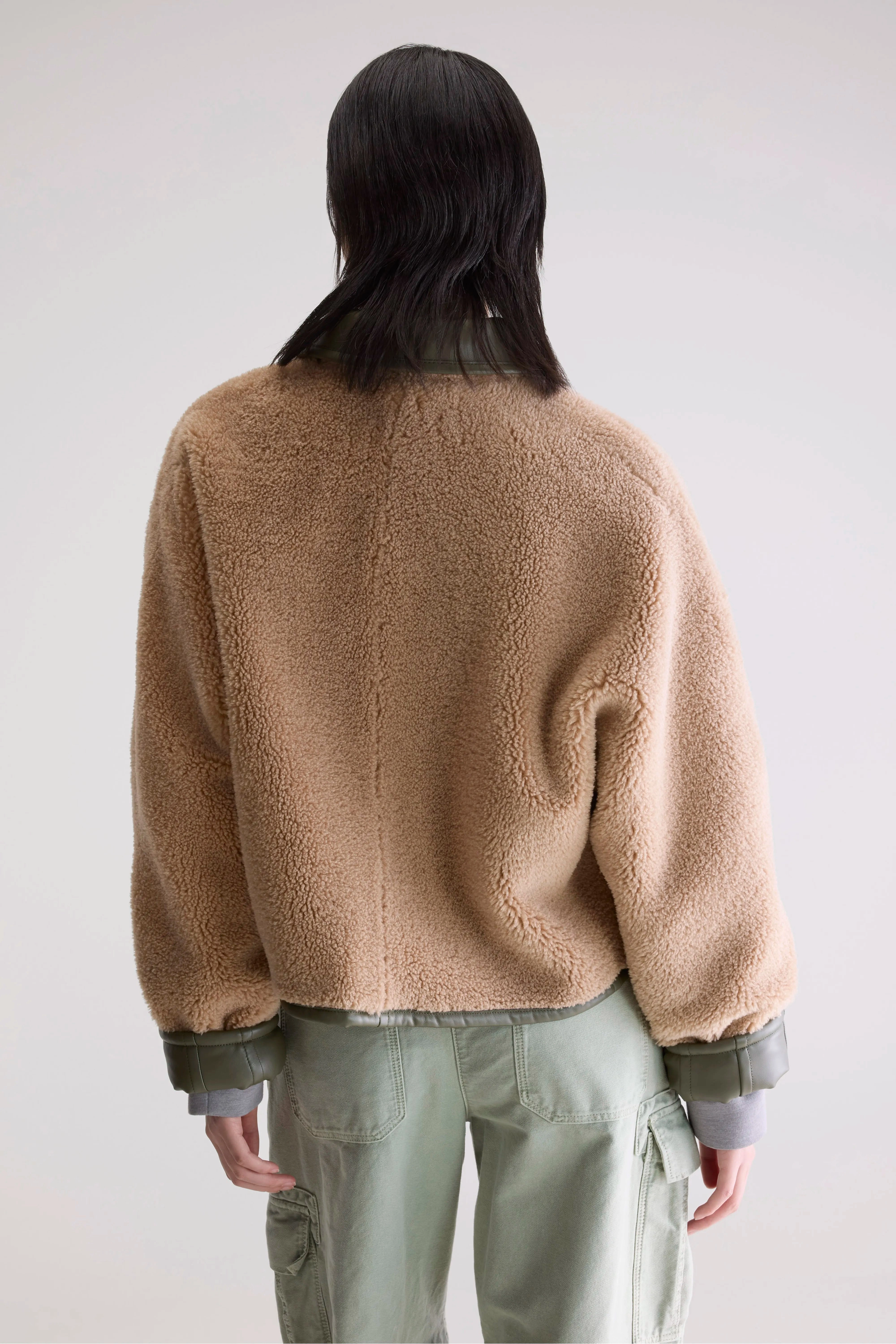 Lightweight Fabric Airtight Seam Sealing Josh faux leather jacket (252 / W / SAGE)