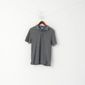 Joules Clothing Men M Polo Shirt Grey Cotton Classic Fit Short Sleeve Plain Top OdorResistantTechnology Breezy Comfort