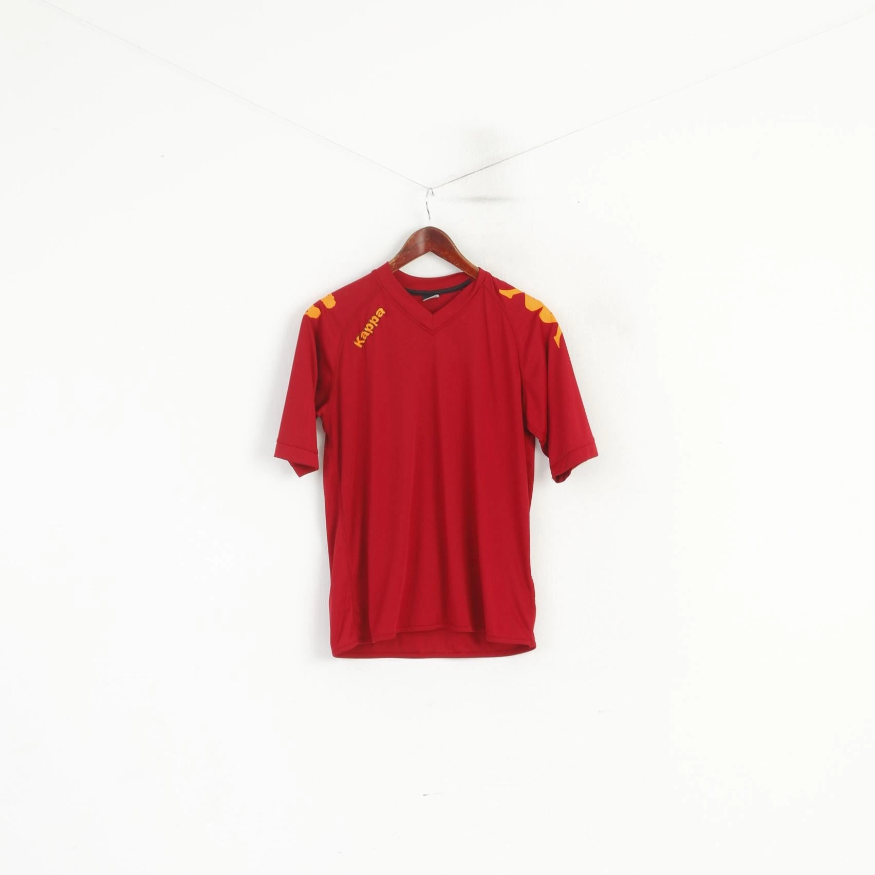 Button Down Kappa Men M Shirt Burgundy Sportswear Vintage V Neck Sport Jersey Top