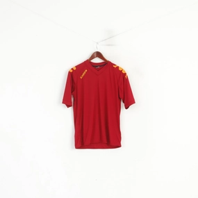 Button Down Kappa Men M Shirt Burgundy Sportswear Vintage V Neck Sport Jersey Top