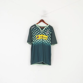 Sleek Stretch Fit Kappa Men XXL Shirt Black Borussia Monchengladbach #24 Jantschke 2015/2016 Football Jersey Top