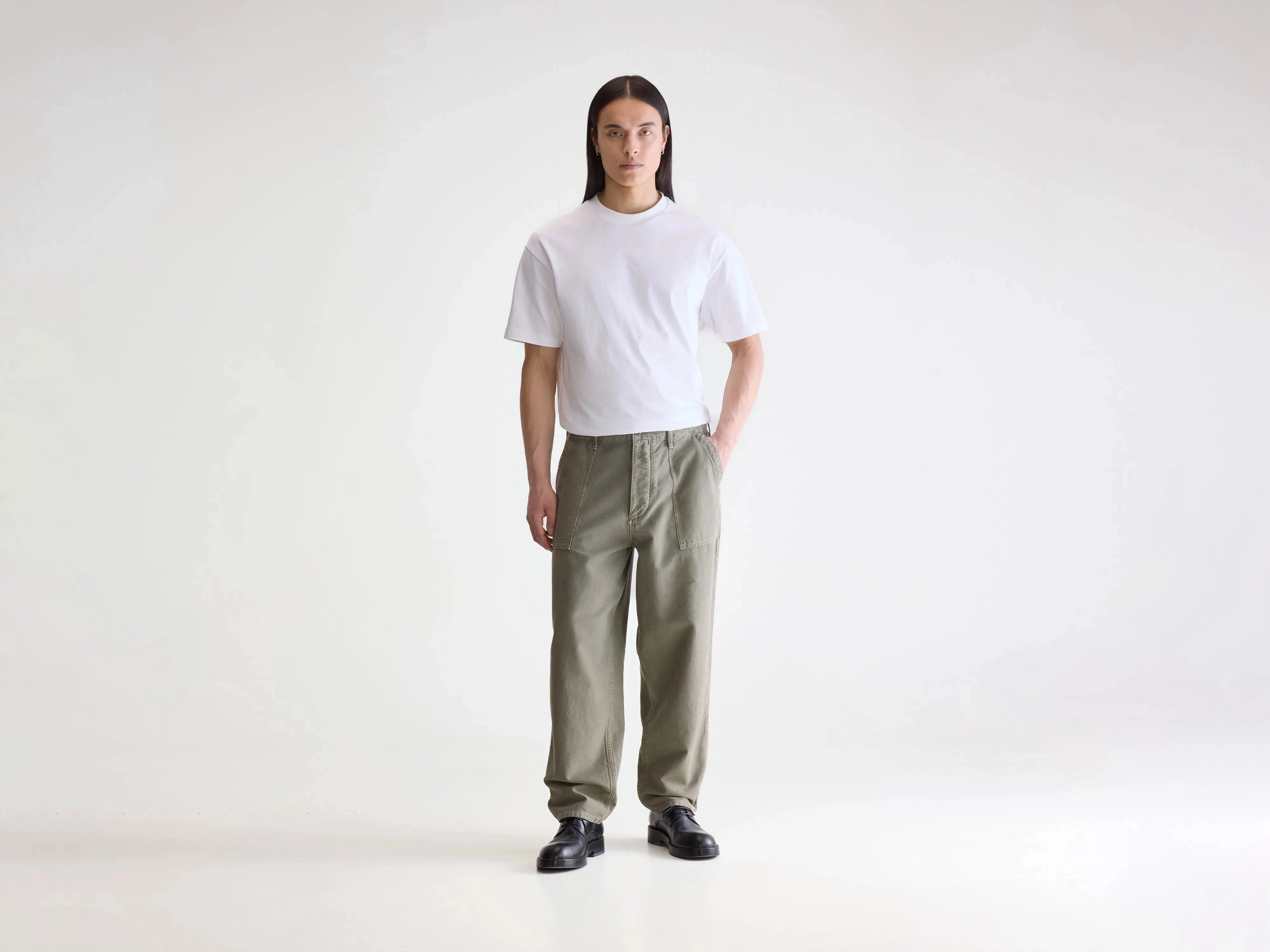 Kargo cropped cargo trousers (252 / M / DUSTY OLIVE) Windproof Design TailoredSilhouette
