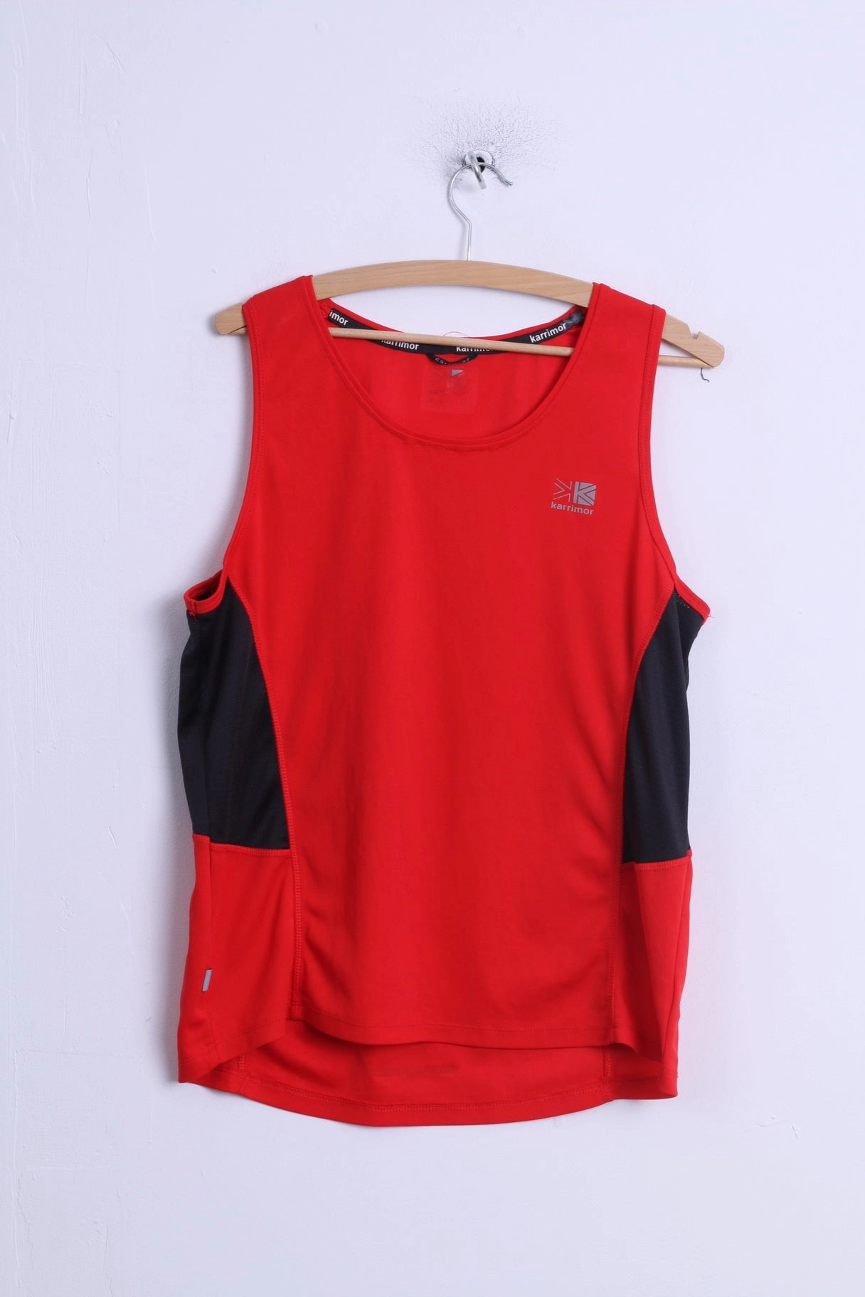 Relaxed Style Karrimor Mens M Run Shirt Red Sleeveless Stretch Running Tank Top