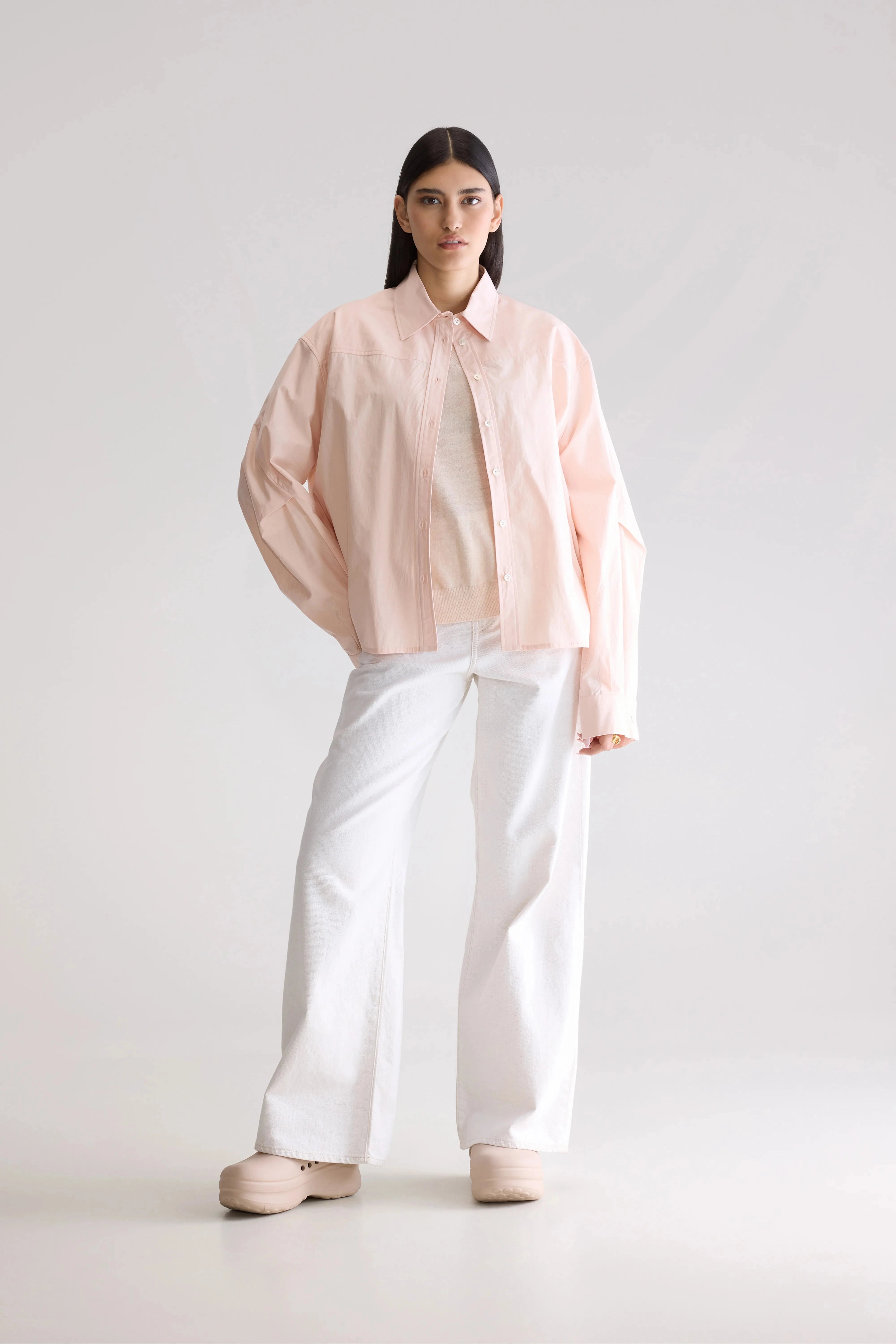 Kenza relaxed poplin shirt (252 / W / LIGHT ROSE) dry cleanable Semi Formal