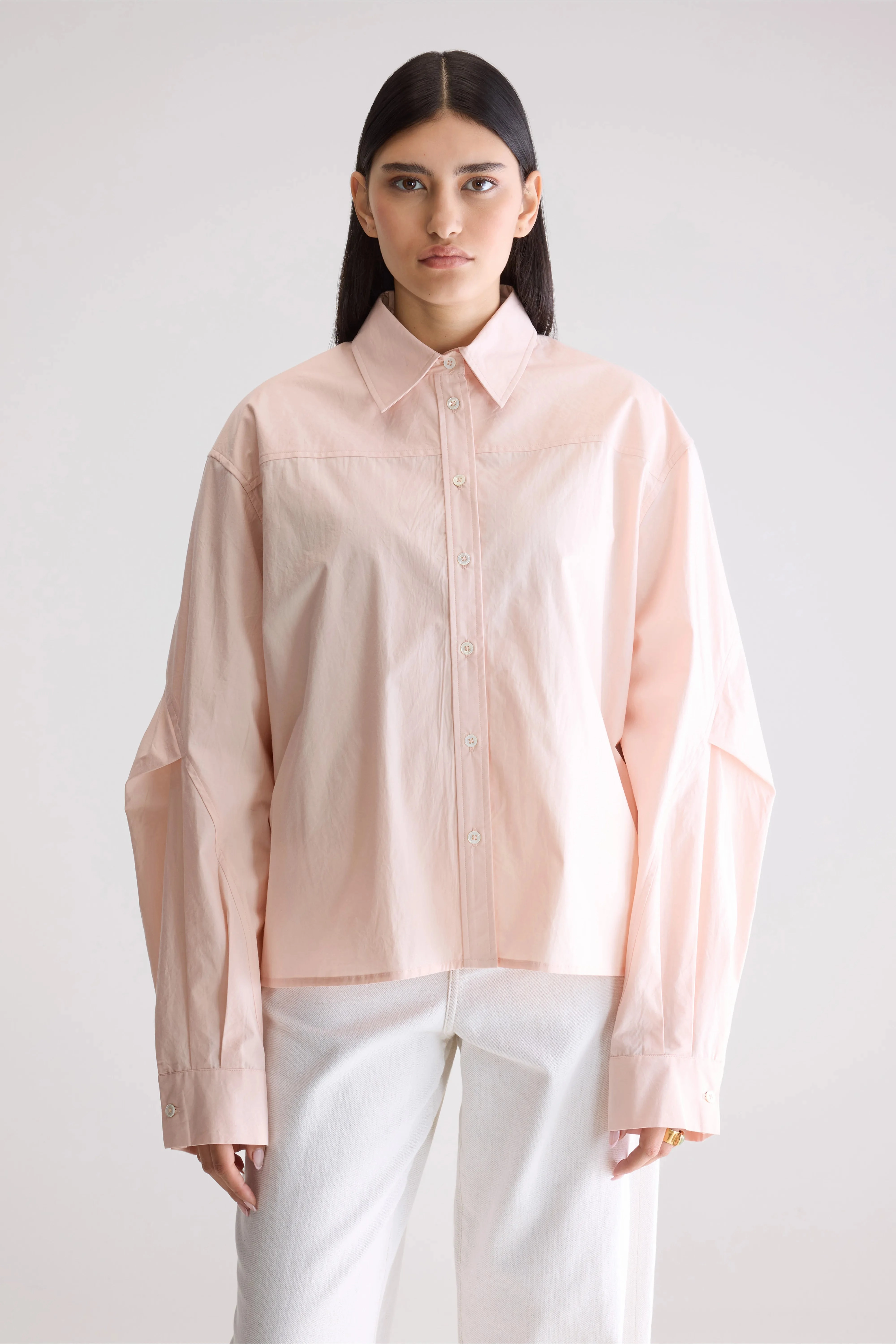 Kenza relaxed poplin shirt (252 / W / LIGHT ROSE) good for rainy days