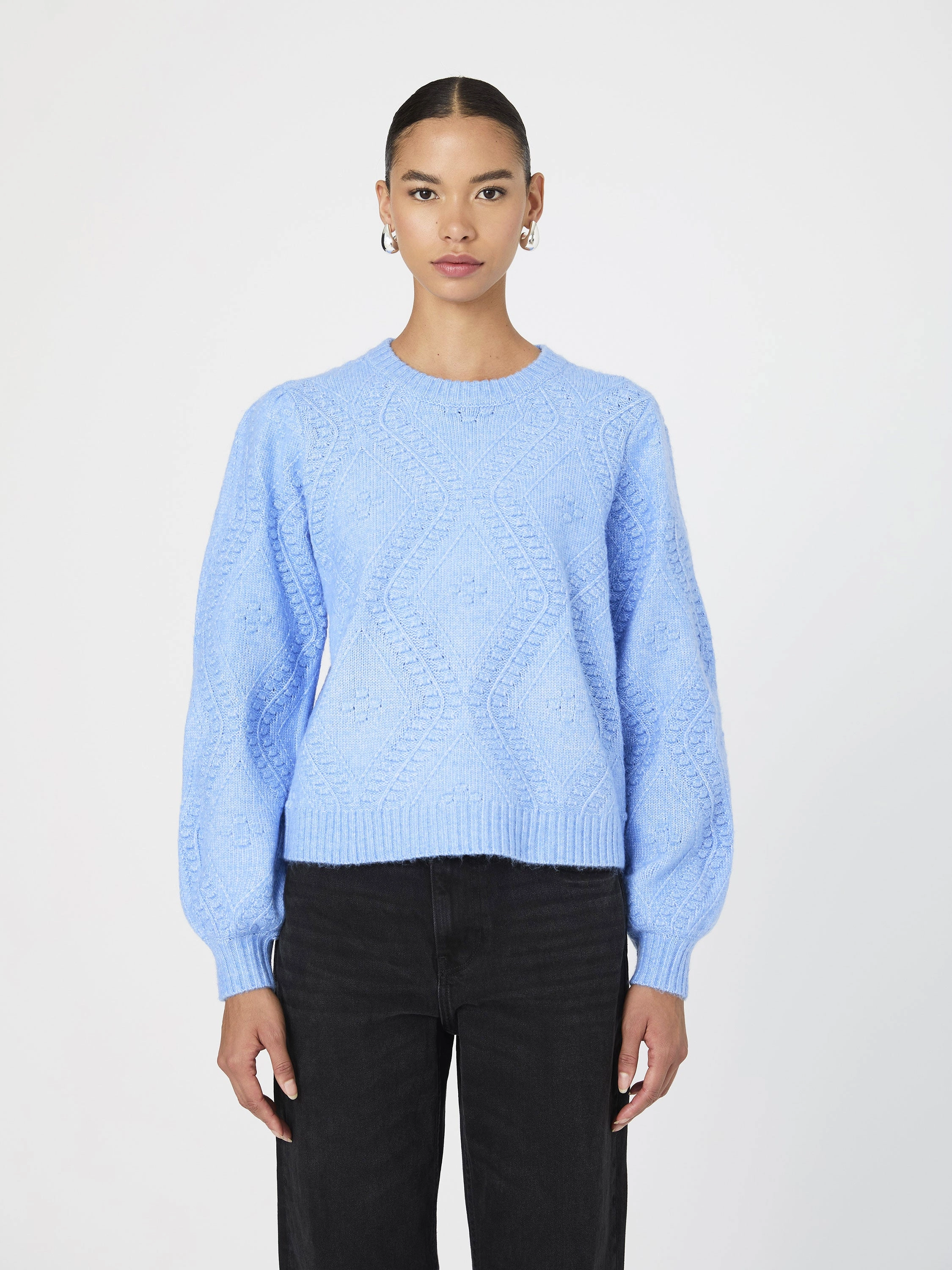 Elegant Look FrictionResistant Sleeves Kitty Bobble Sweater