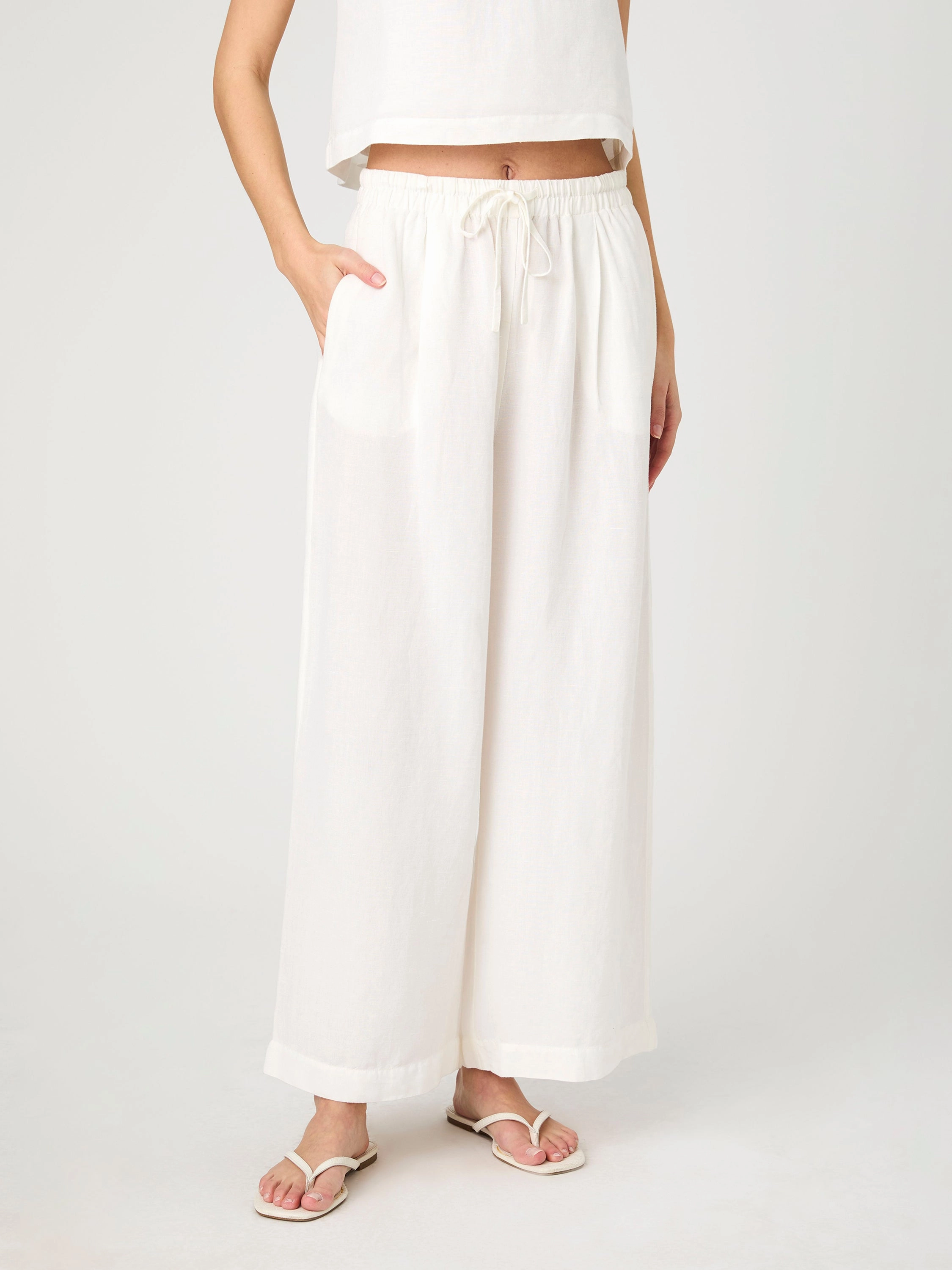 Summer Ease Birdie Linen Wide Leg Trouser