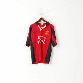 Fresh Outfit Style KooGa Men 42 L Polo Shirt Red Cotton Rugby Llantwit Major RFC Official Jersey Top