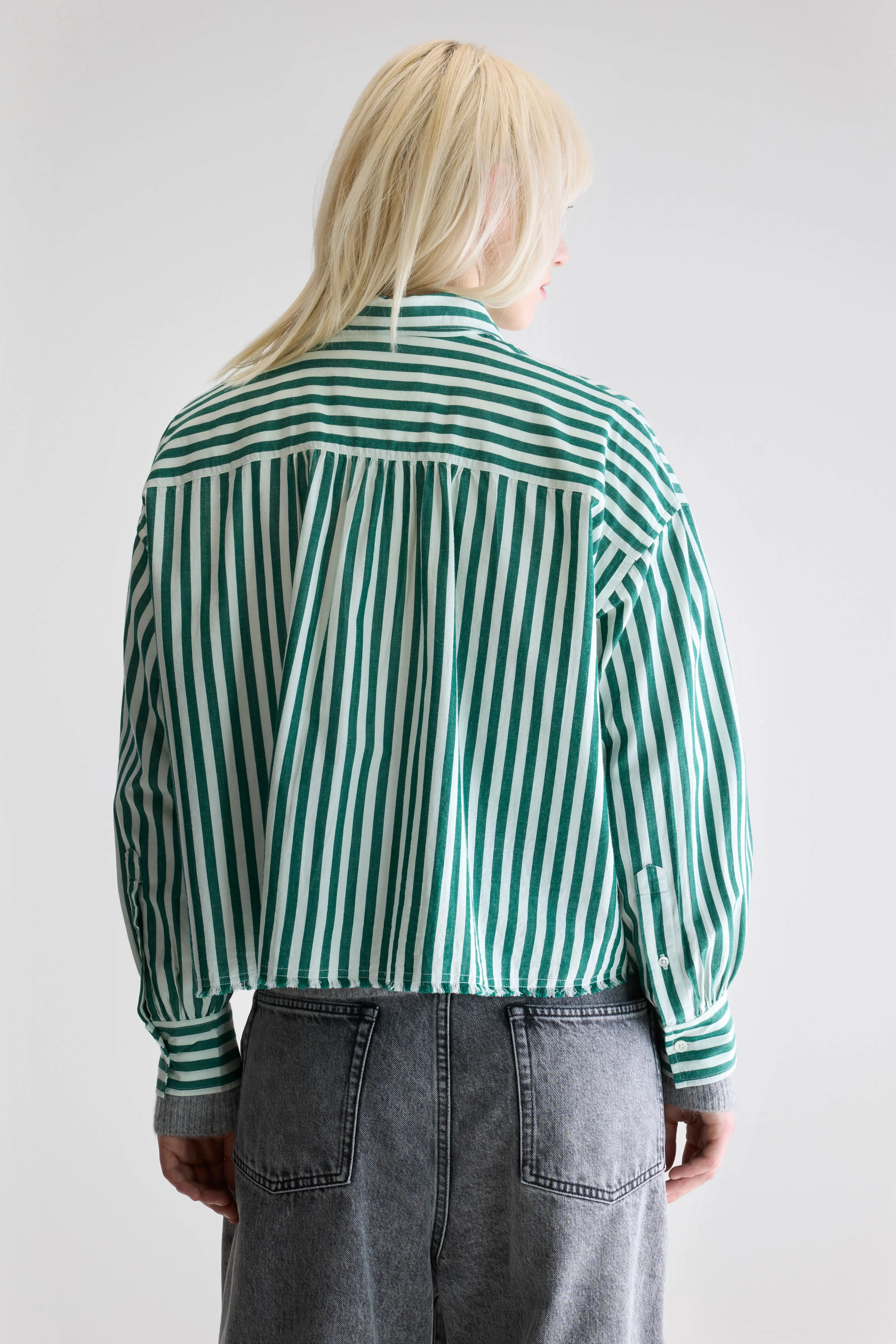 Kraft cropped poplin shirt (252 / W / STRIPE B) Urban Essential