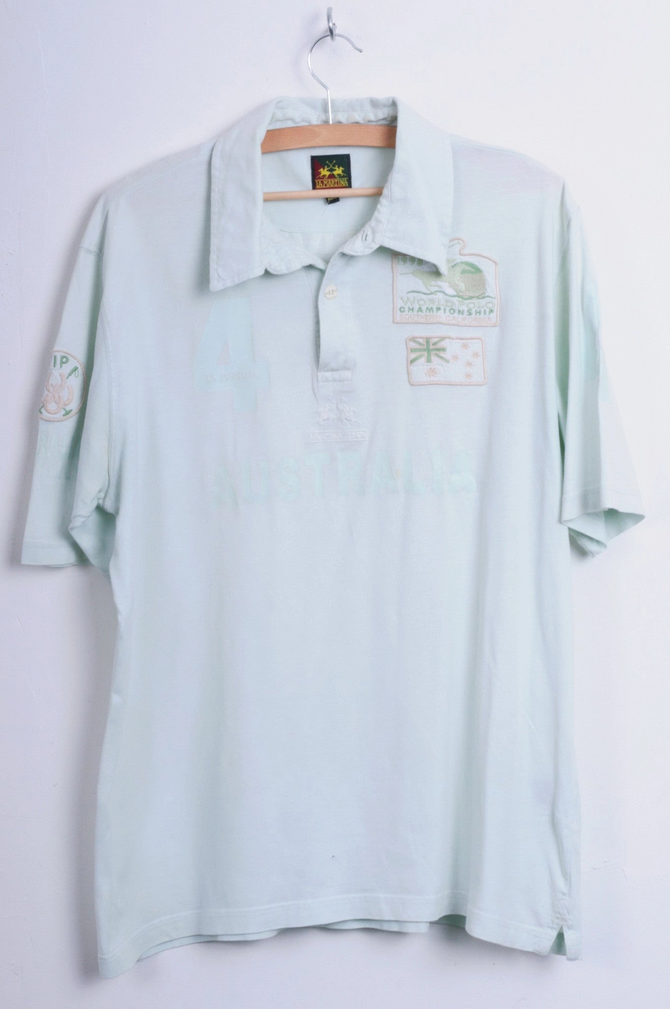 Comfortable and stylish TemperatureRegulating La Martina Mens 2XL Polo Shirt Australia Mint Cotton Top