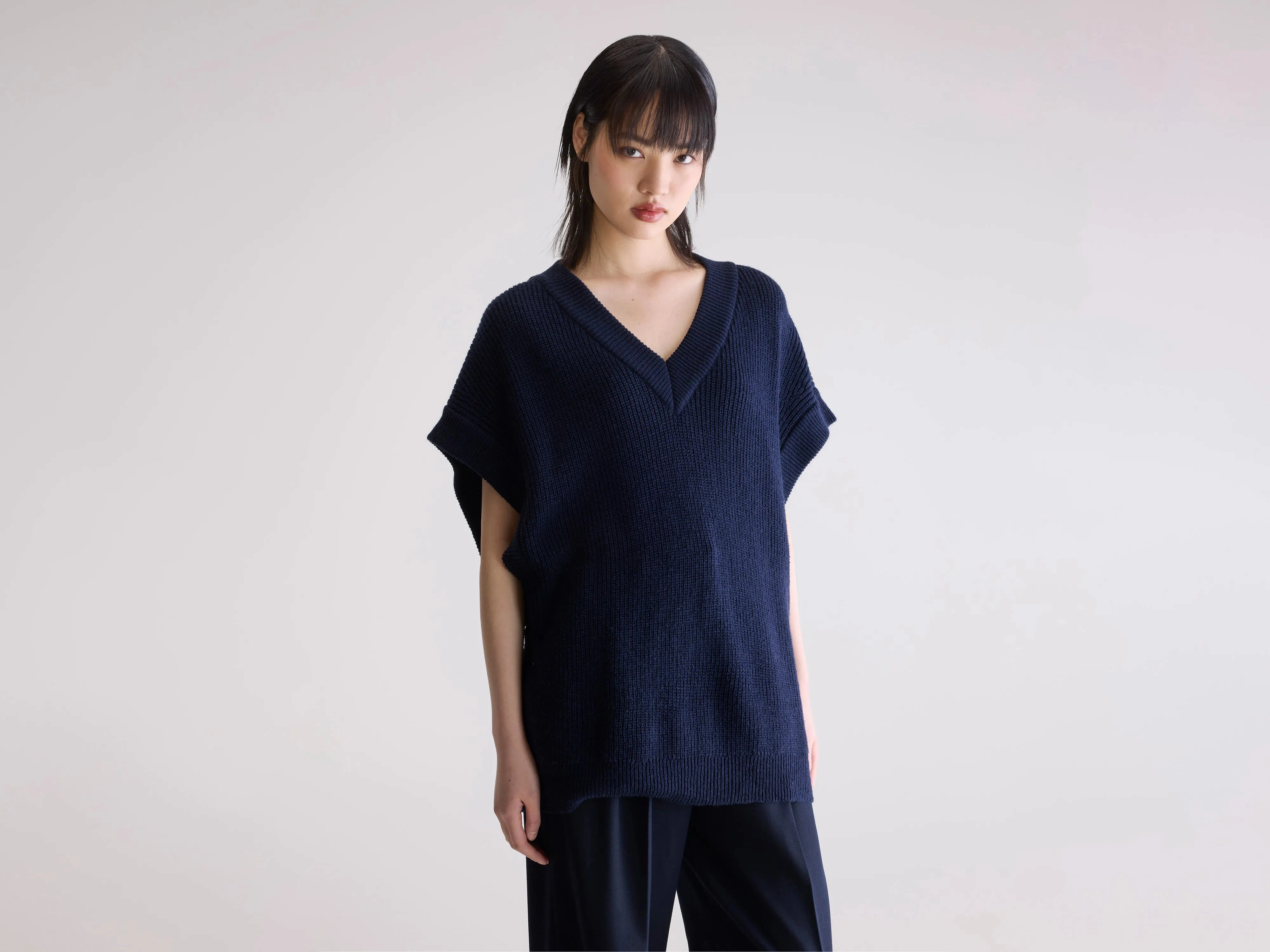 Fabric Softener Compatibility Chart Work Friendly Labi sleeveless sweater (252 / W / REGAL BLUE)