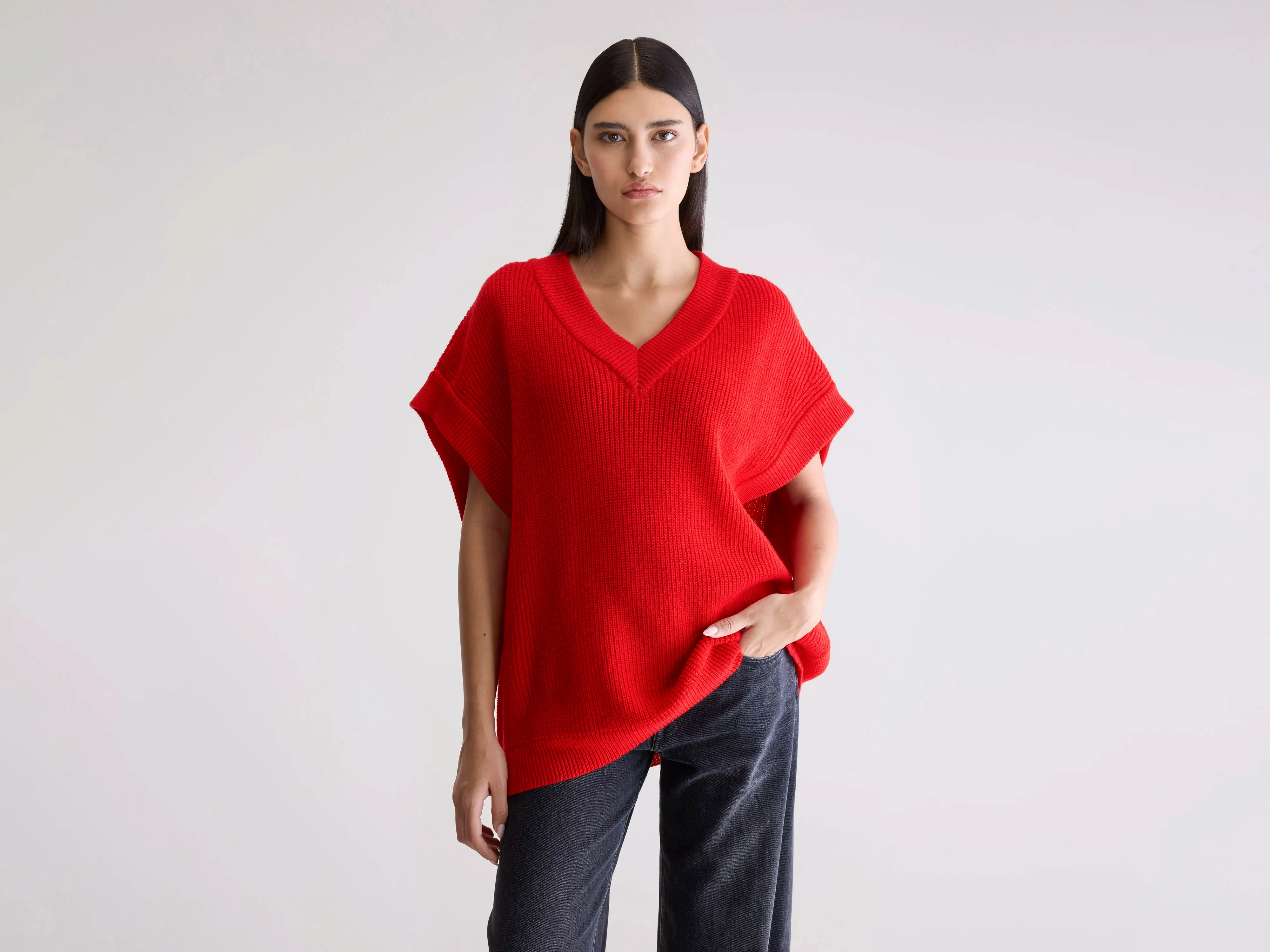 Labi sleeveless sweater (252 / W / SANGUINE) Simple Wear
