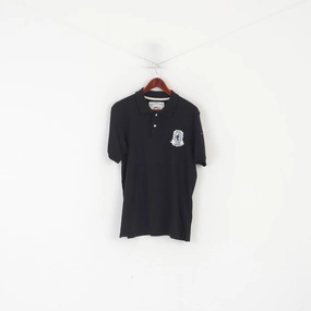 Soft Fabric Moods of Norway Men XL Polo Shirt Black Cotton Stretch Short Sleeve Winter Wonderland