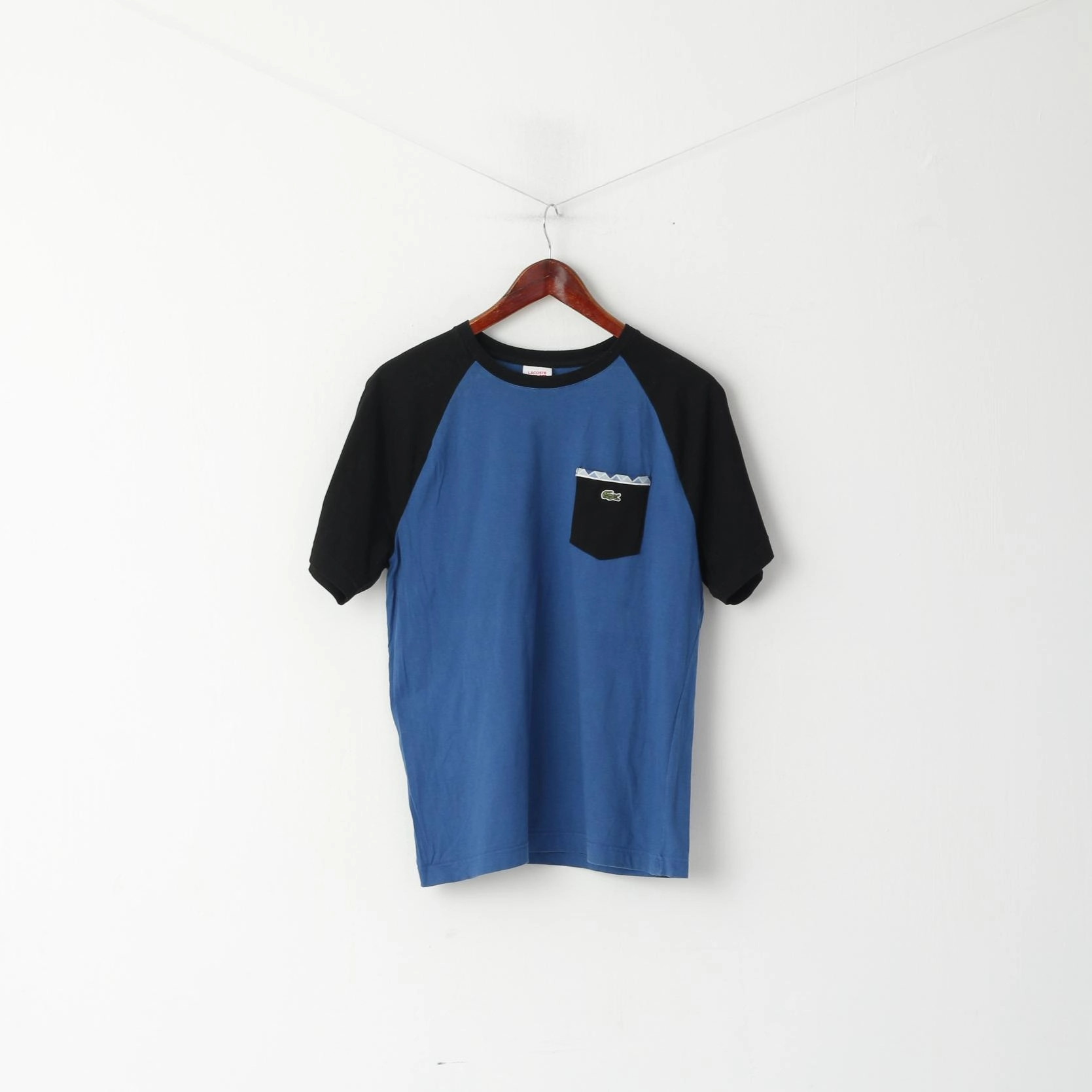 Multi Panel Design Lacoste Live Men 4 S Shirt Blue Cotton Pocket Crew Neck Classic Top