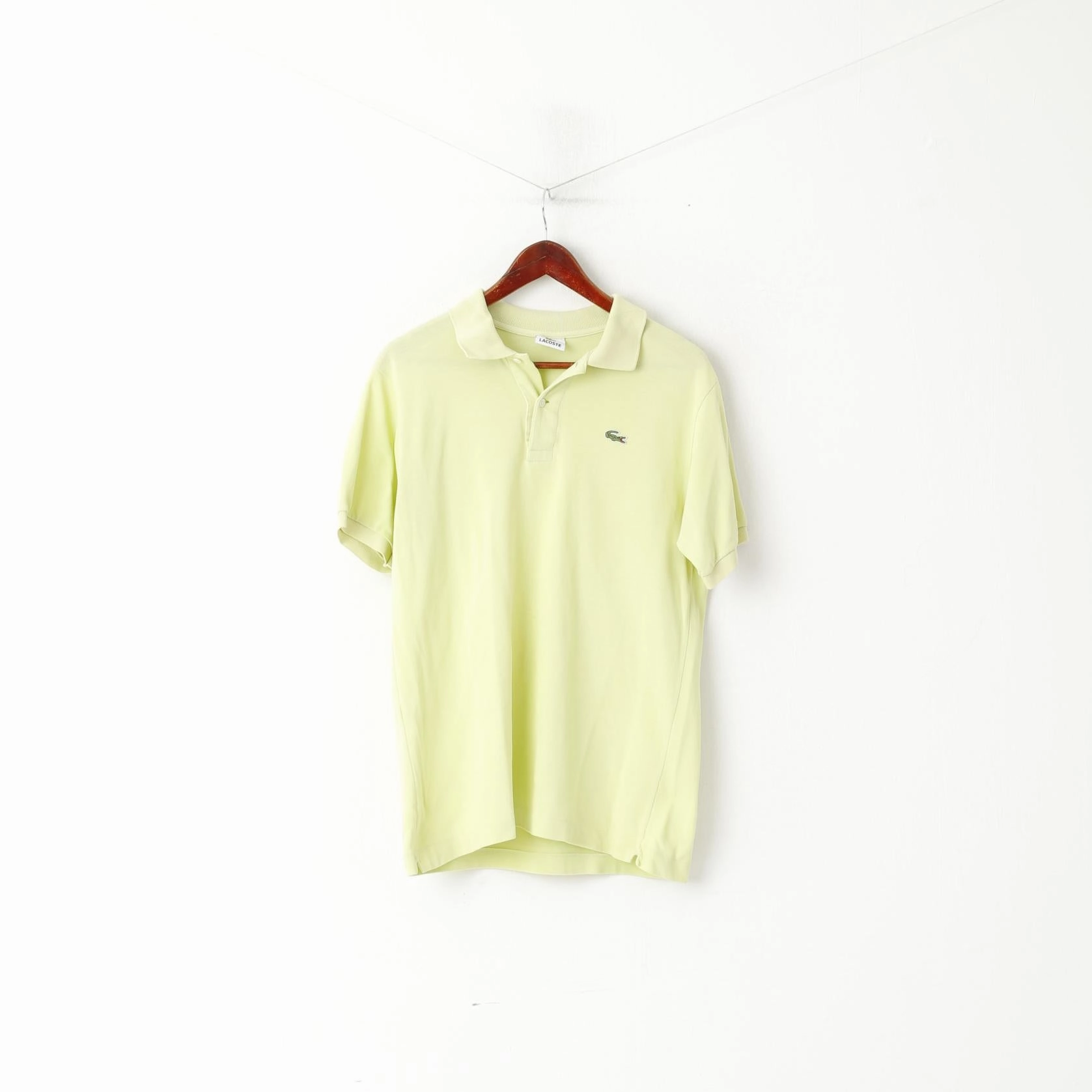 Lacoste Men 4 M Polo Shirt Lime Cotton Plain Short Sleeve Casual Top Timeless Wear Lightweight Comfort