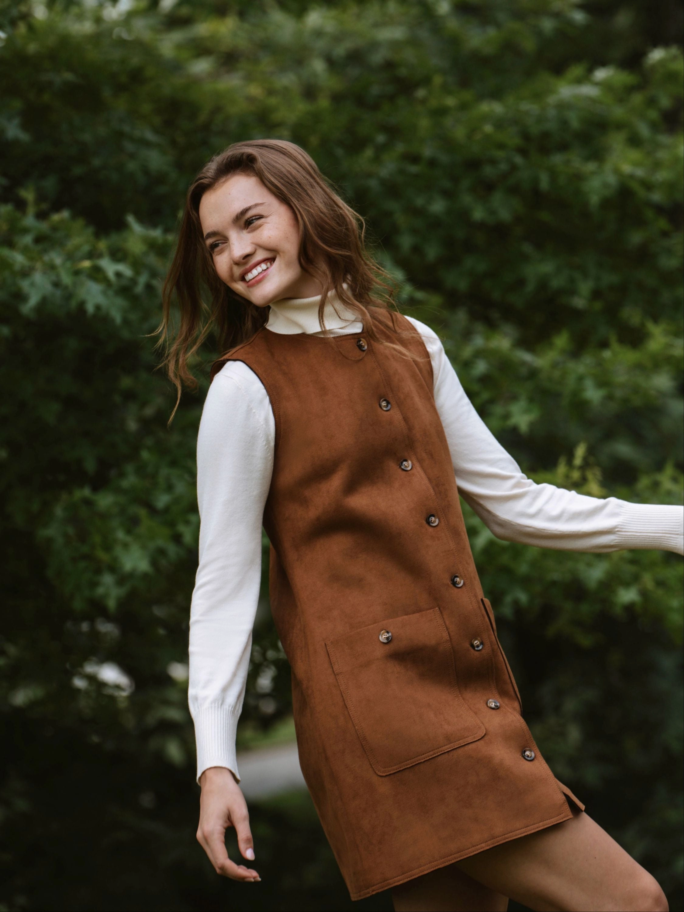 Lany Suedette Dress Office Shape