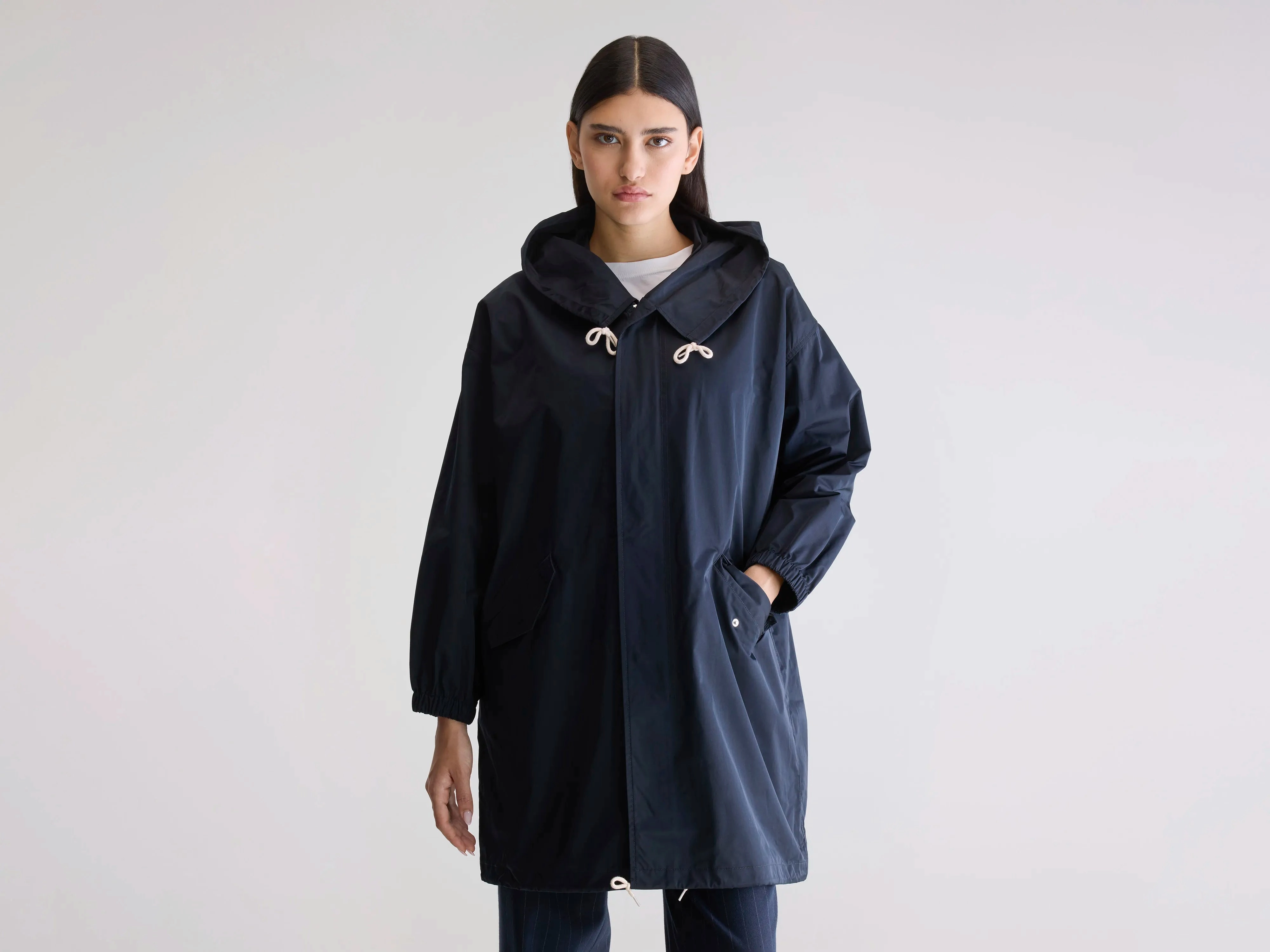 Laos hooded parka (242 / W / NAVY) Comfortable Feel