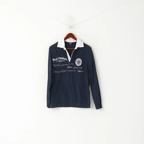 Paul & Shark Men S Polo Shirt Navy Cotton Challenge Race Long Sleeve Top Anti Static Finish Effortless Wear Fit